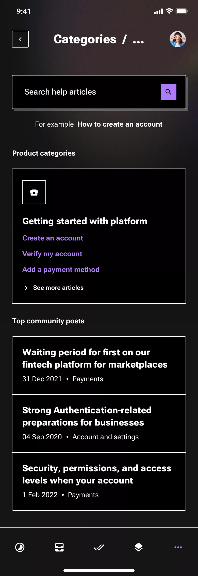 Neo-brutalism help center page design