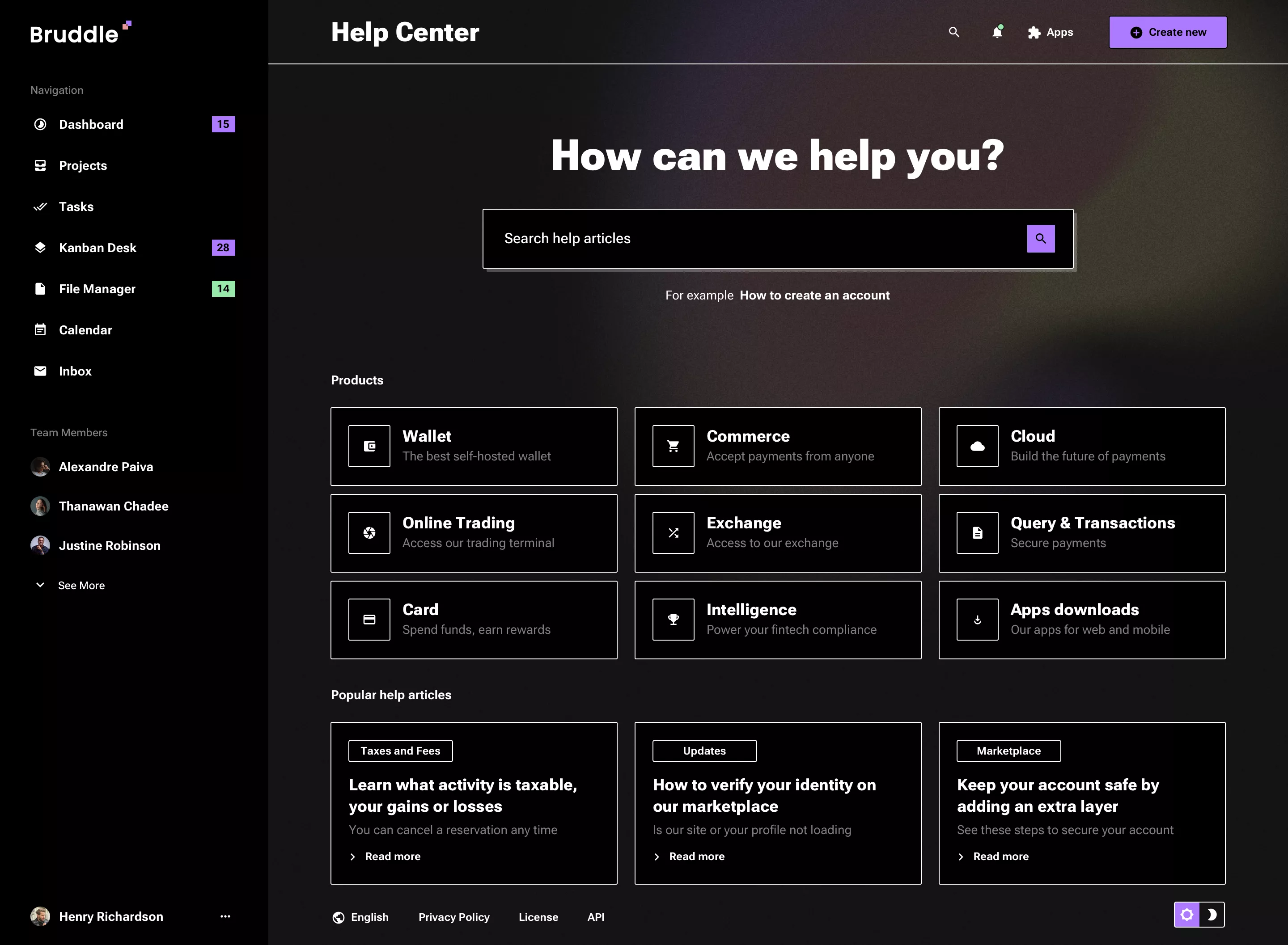 Neo-brutalism help center page design