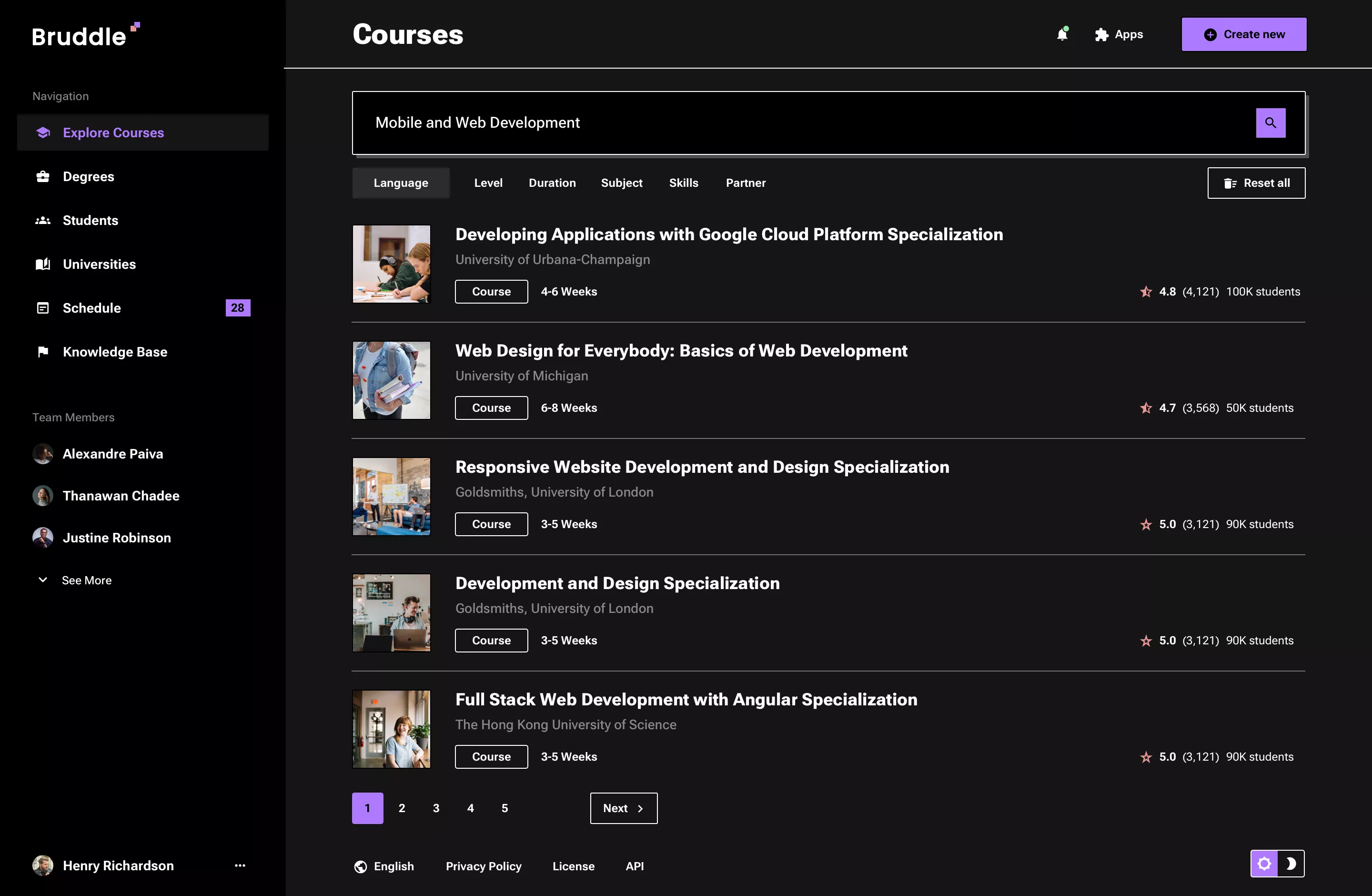 Neo-brutalism course app design