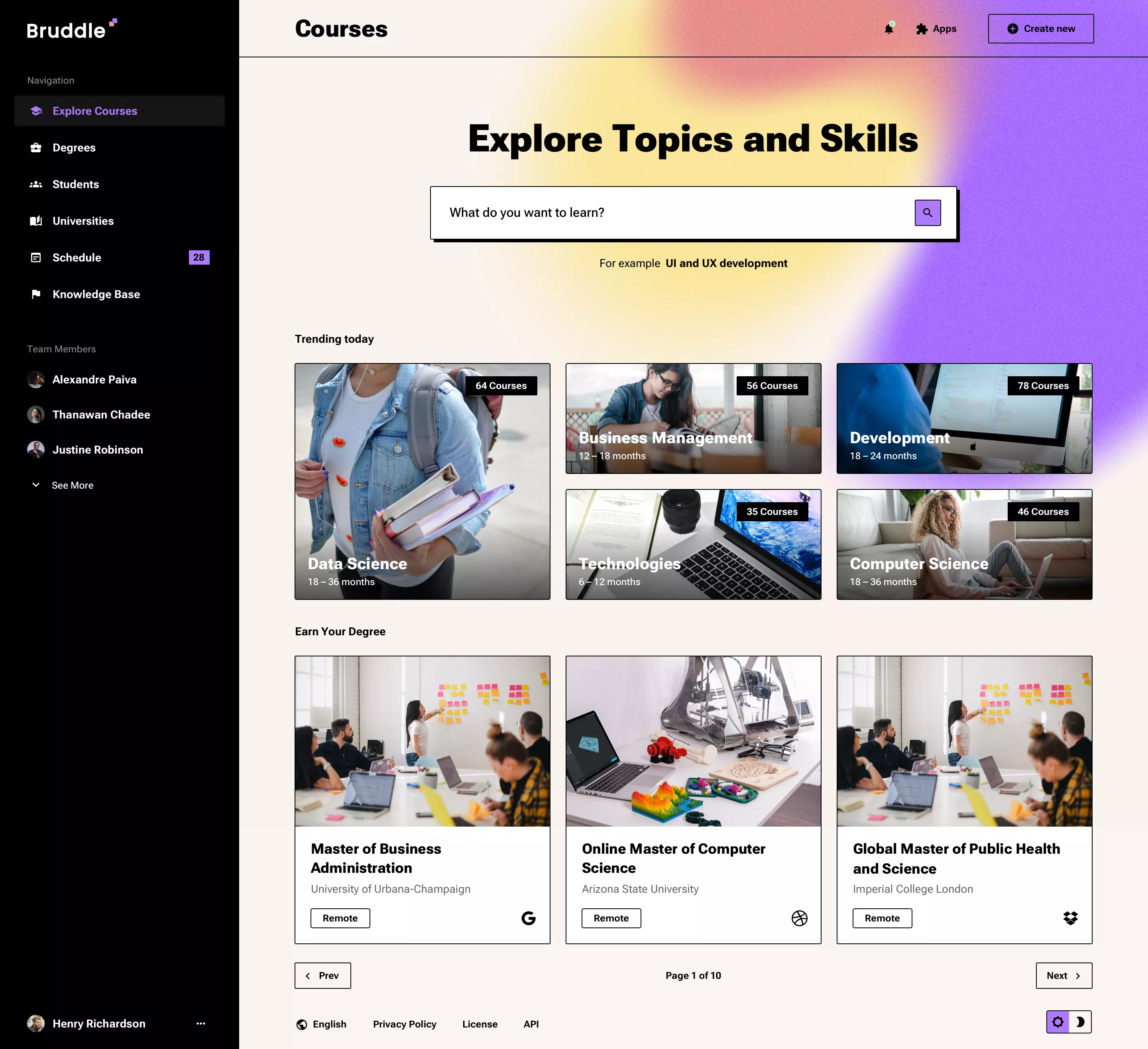 Neo-brutalism education app design