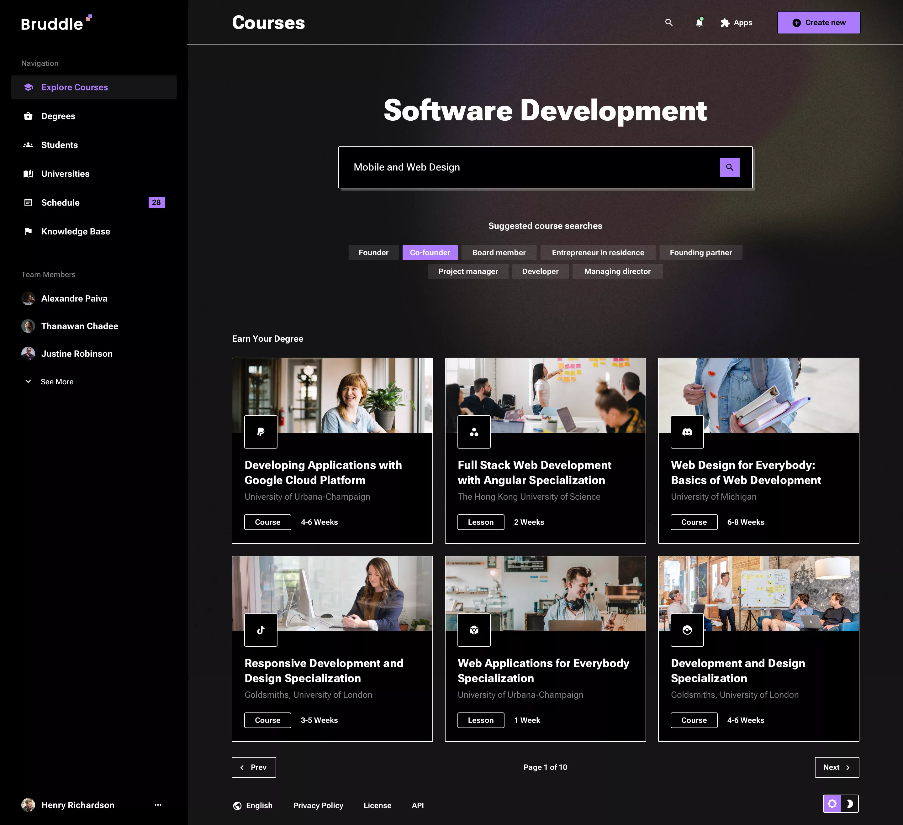 Neo-brutalism course app design