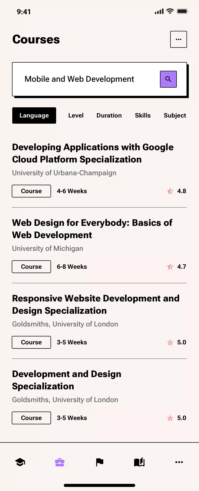 Neo-brutalism course app design