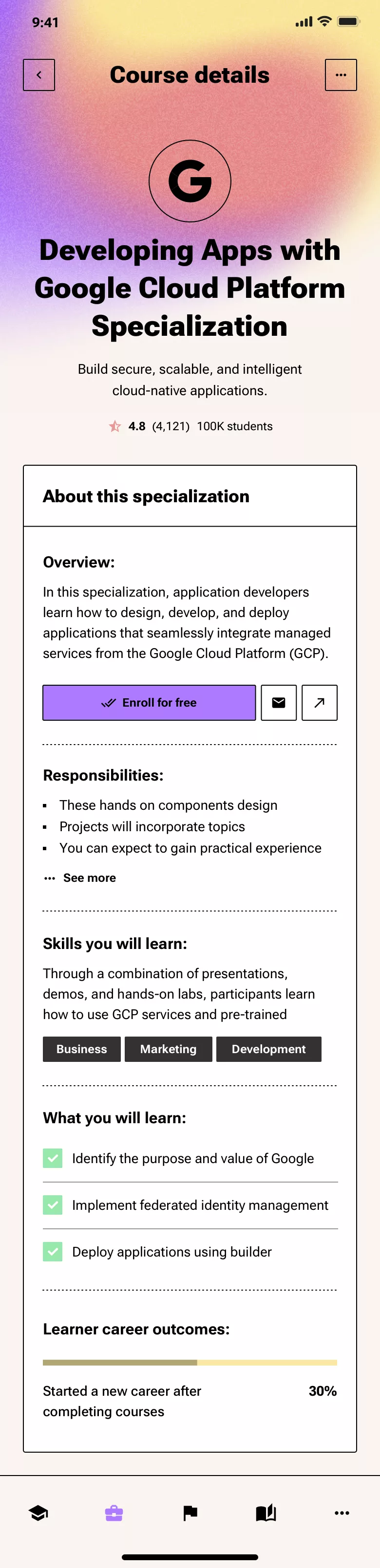 Neo-brutalism course app design
