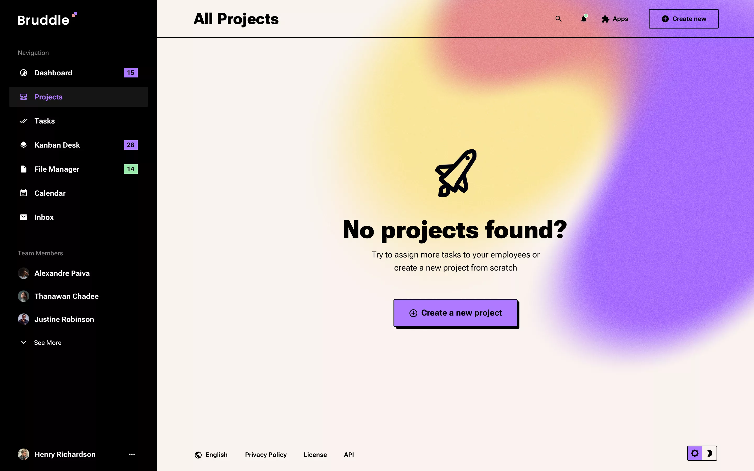 Neo-brutalism Projects list design
