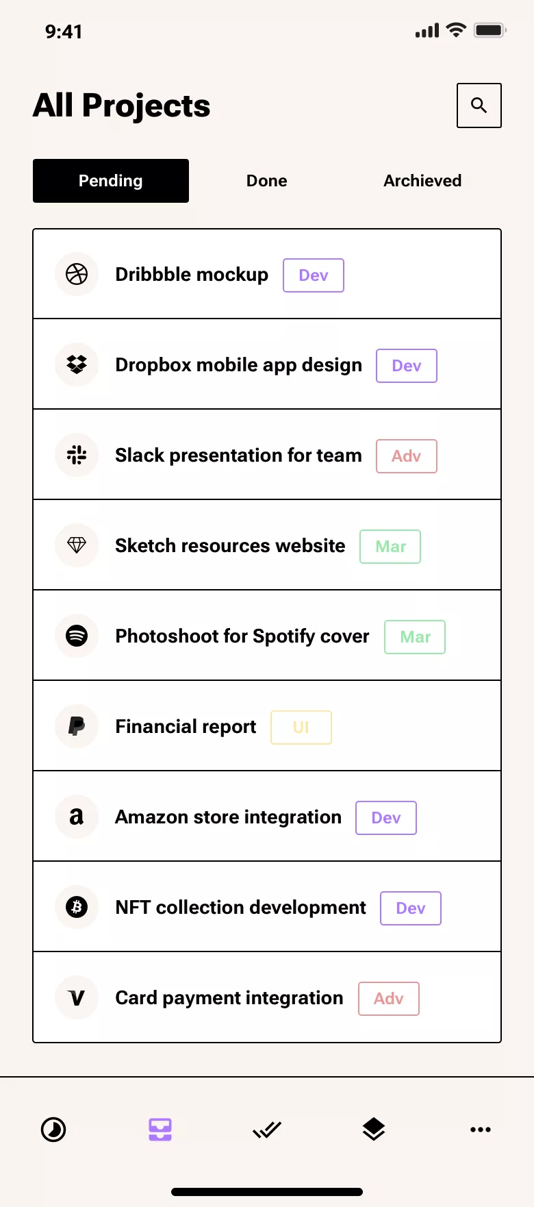 Neo-brutalism Project Management App