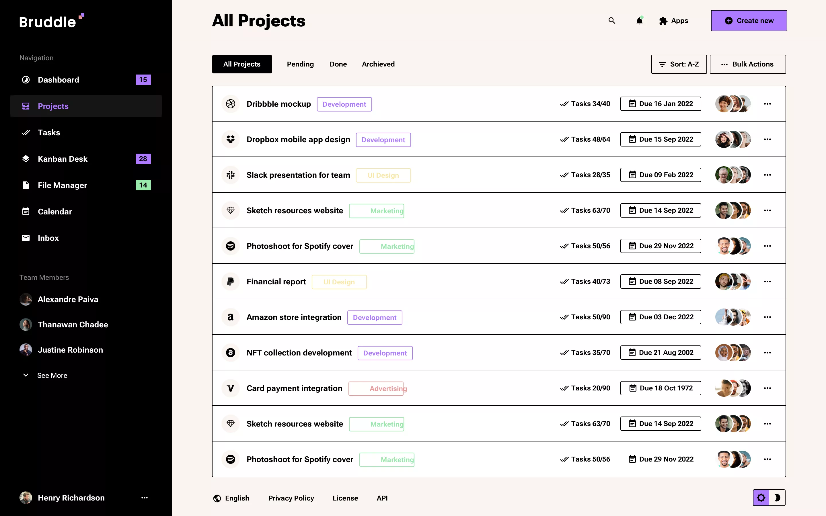 Neo-brutalism Project Management App Design