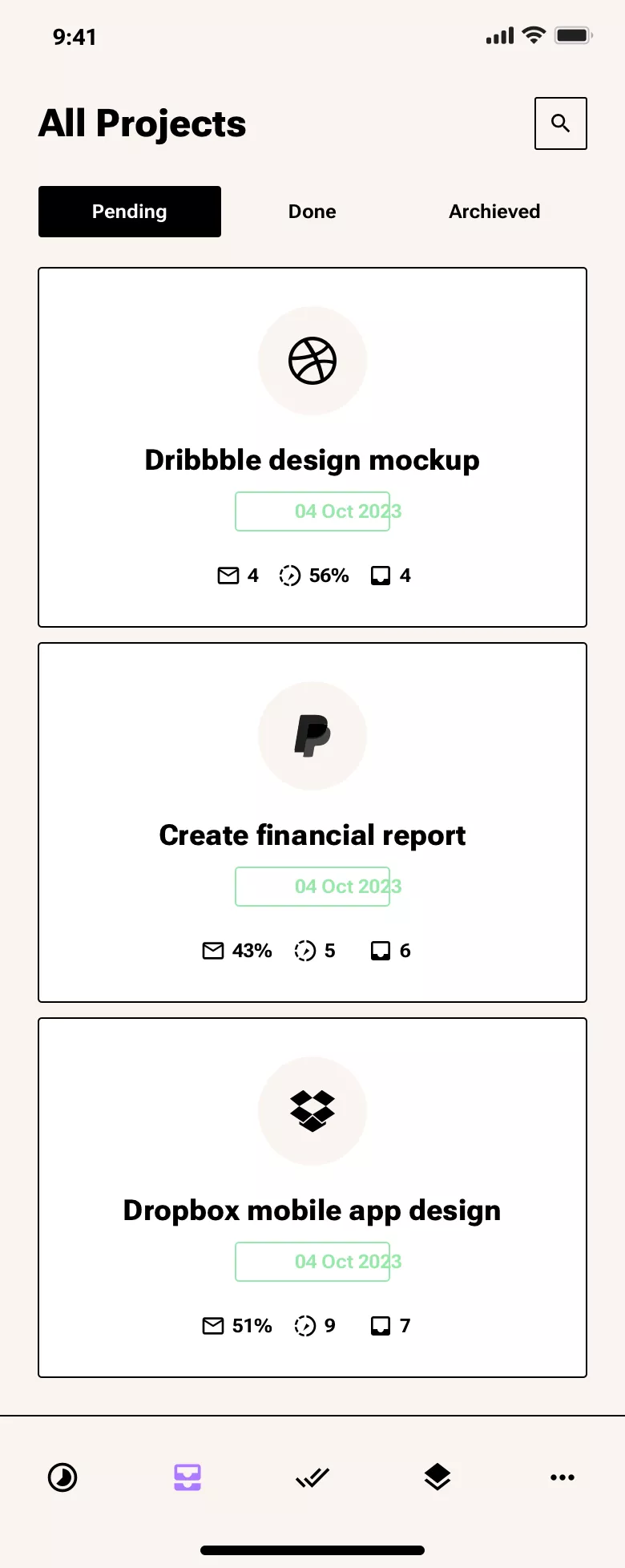 Neo-brutalism Project Management App