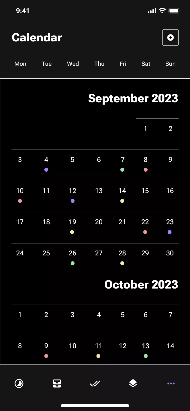 Neo-brutalism Calendar mobile app design