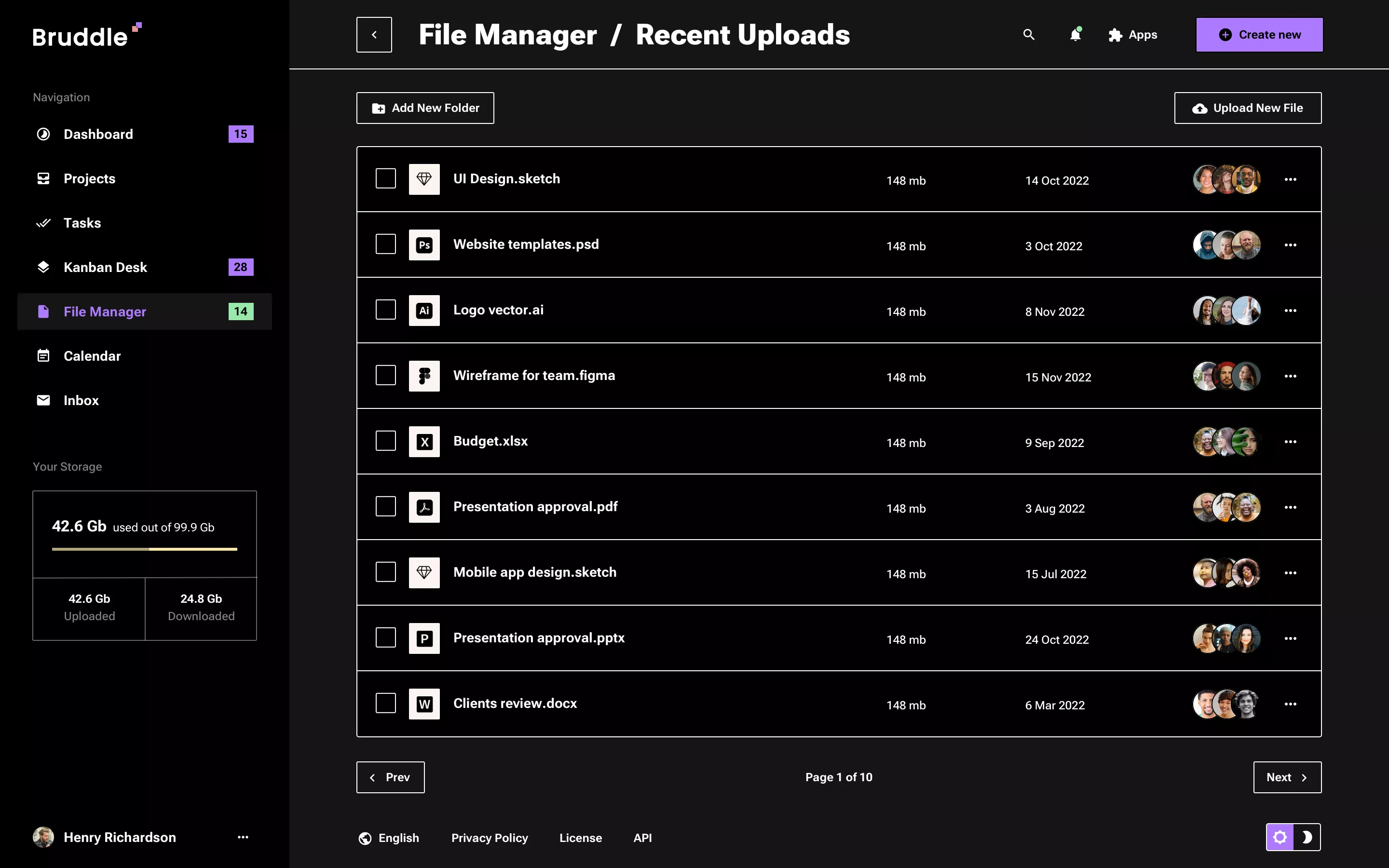 Neo-brutalism Files Management app