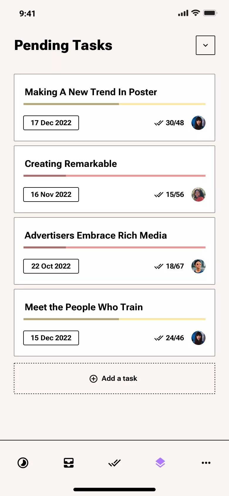 Neo-brutalism reminders list design