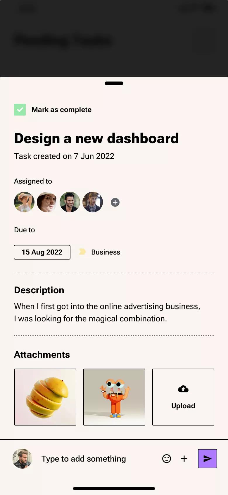 Neo-brutalism task page design