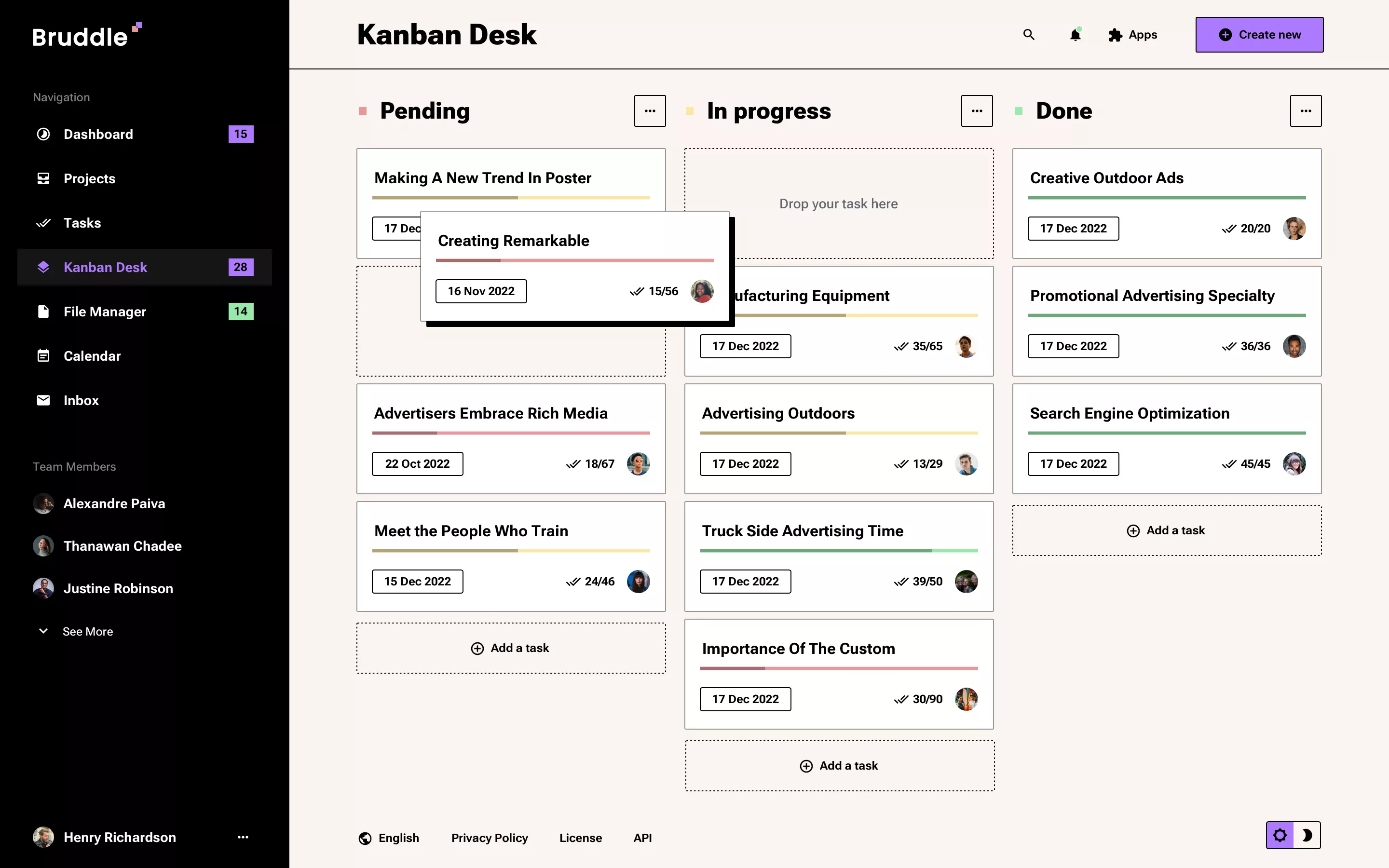 Neo-brutalism kanban app design
