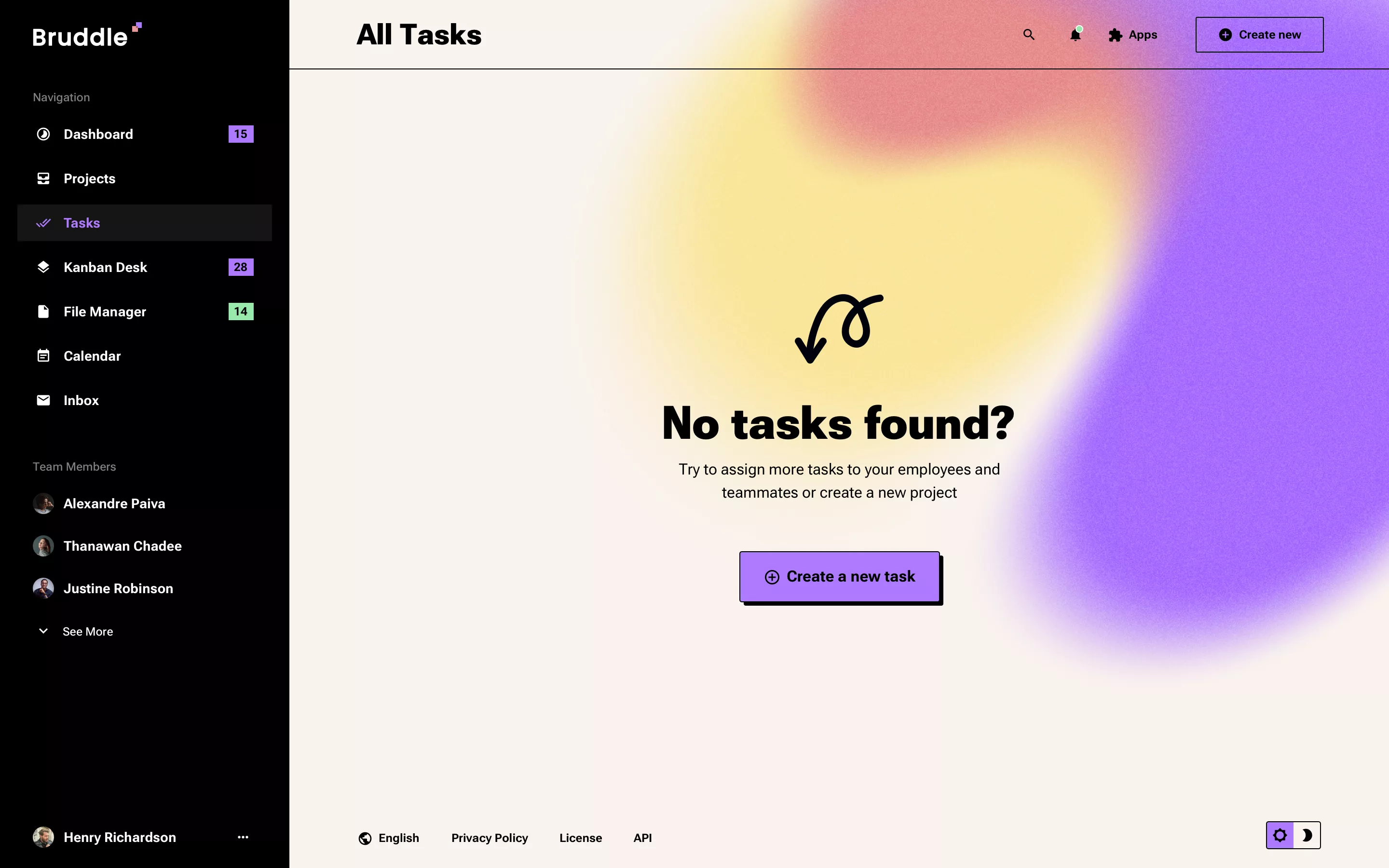 Neo-brutalism Tasks list design