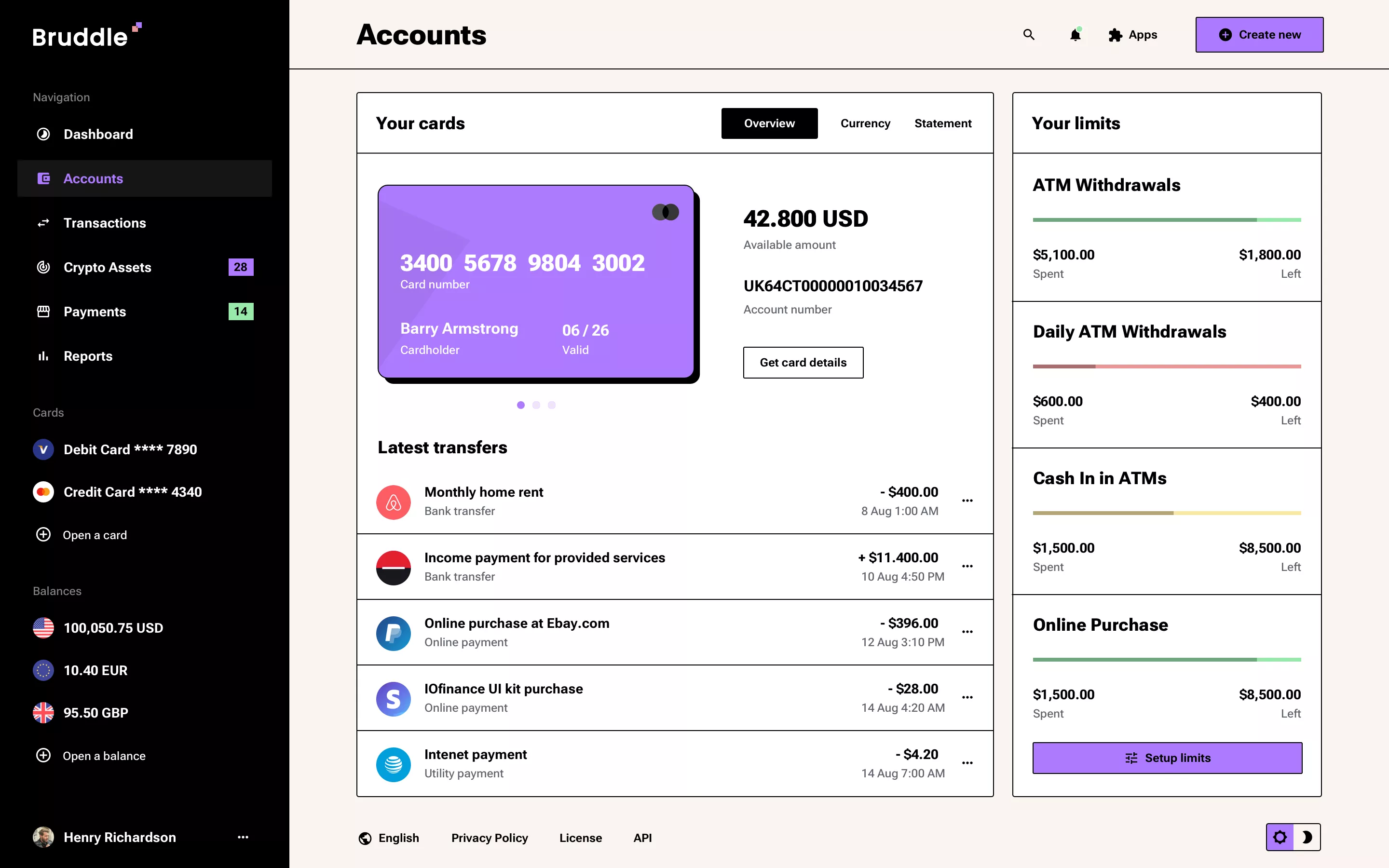 Neo-brutalism banking app design