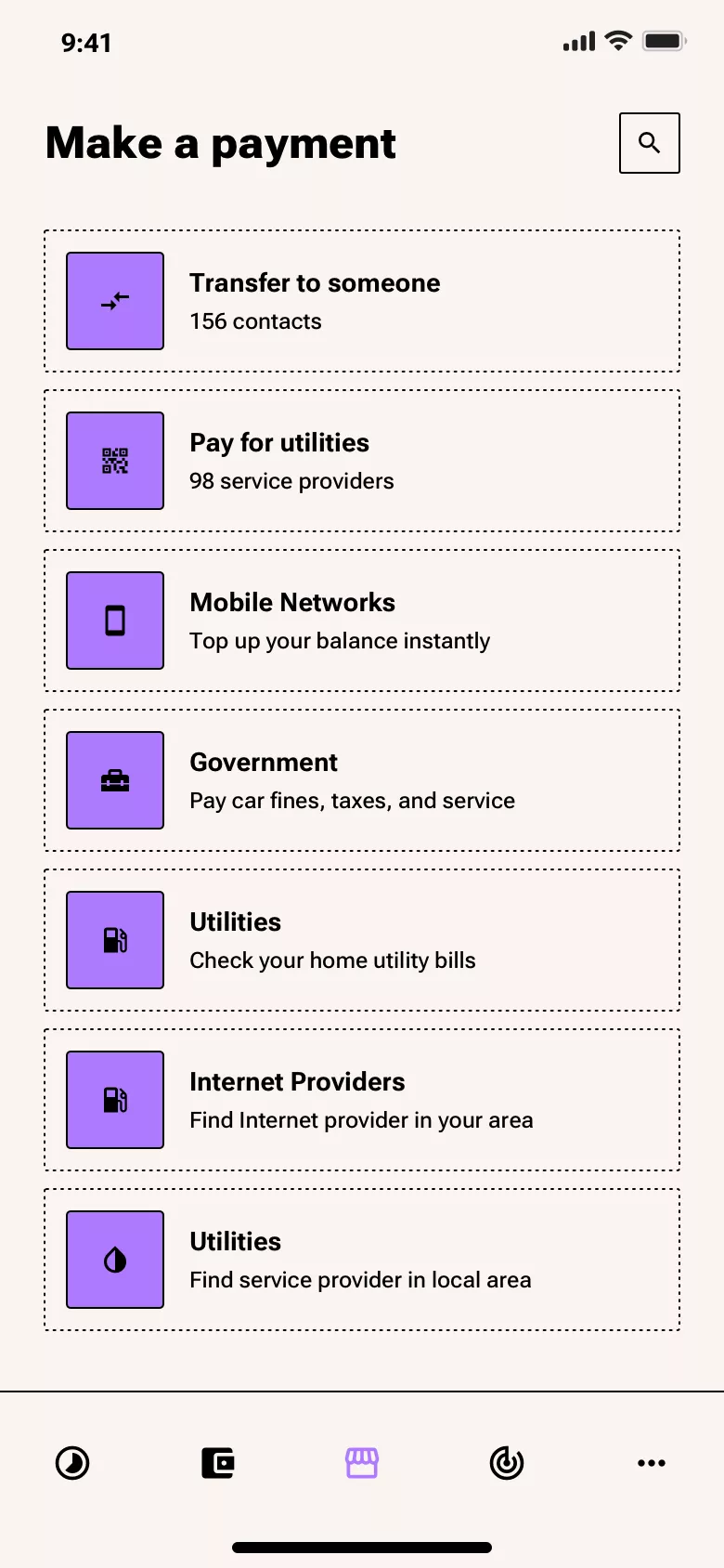 Neo-brutalism fintech app design