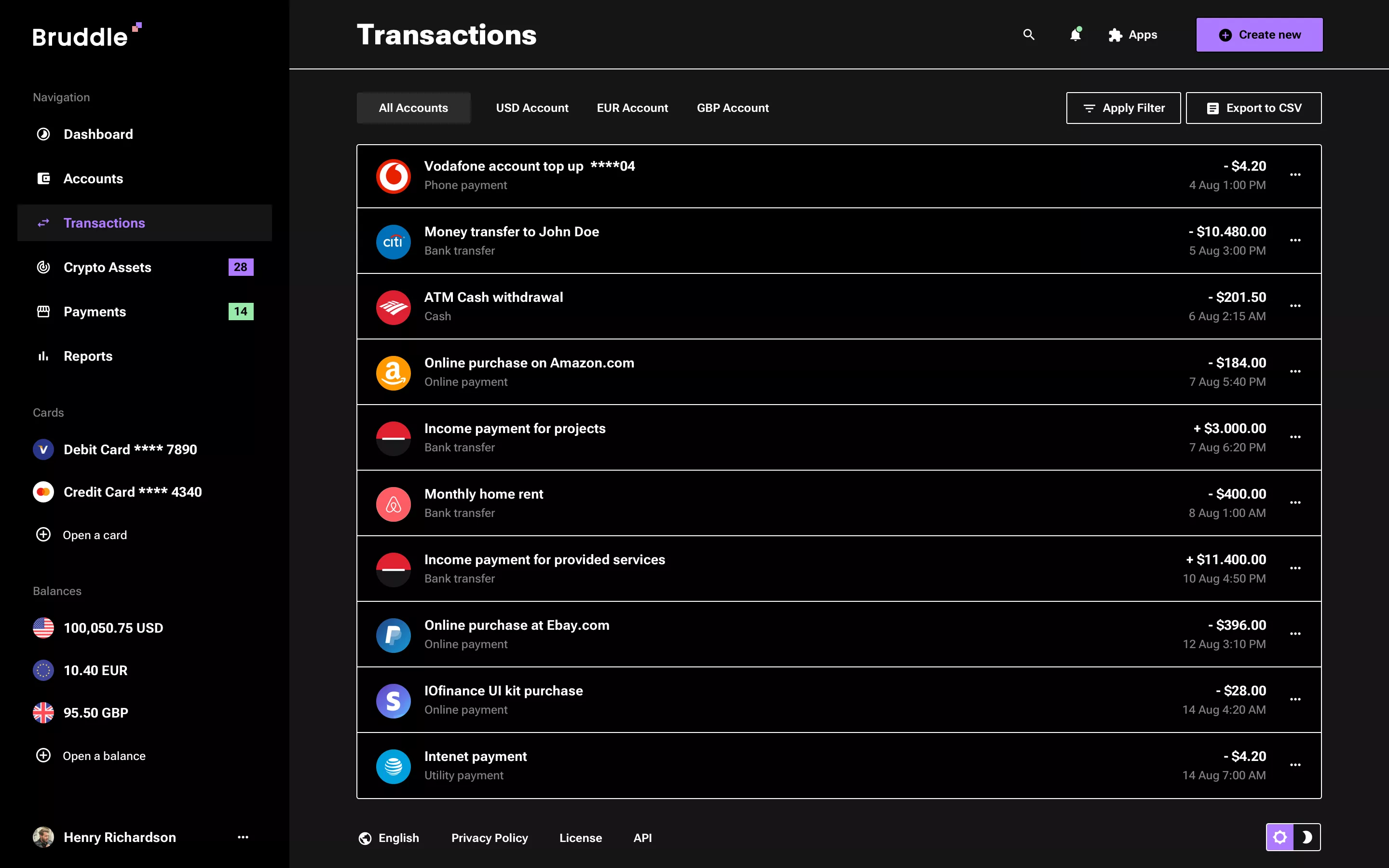 Neo-brutalism finance web app