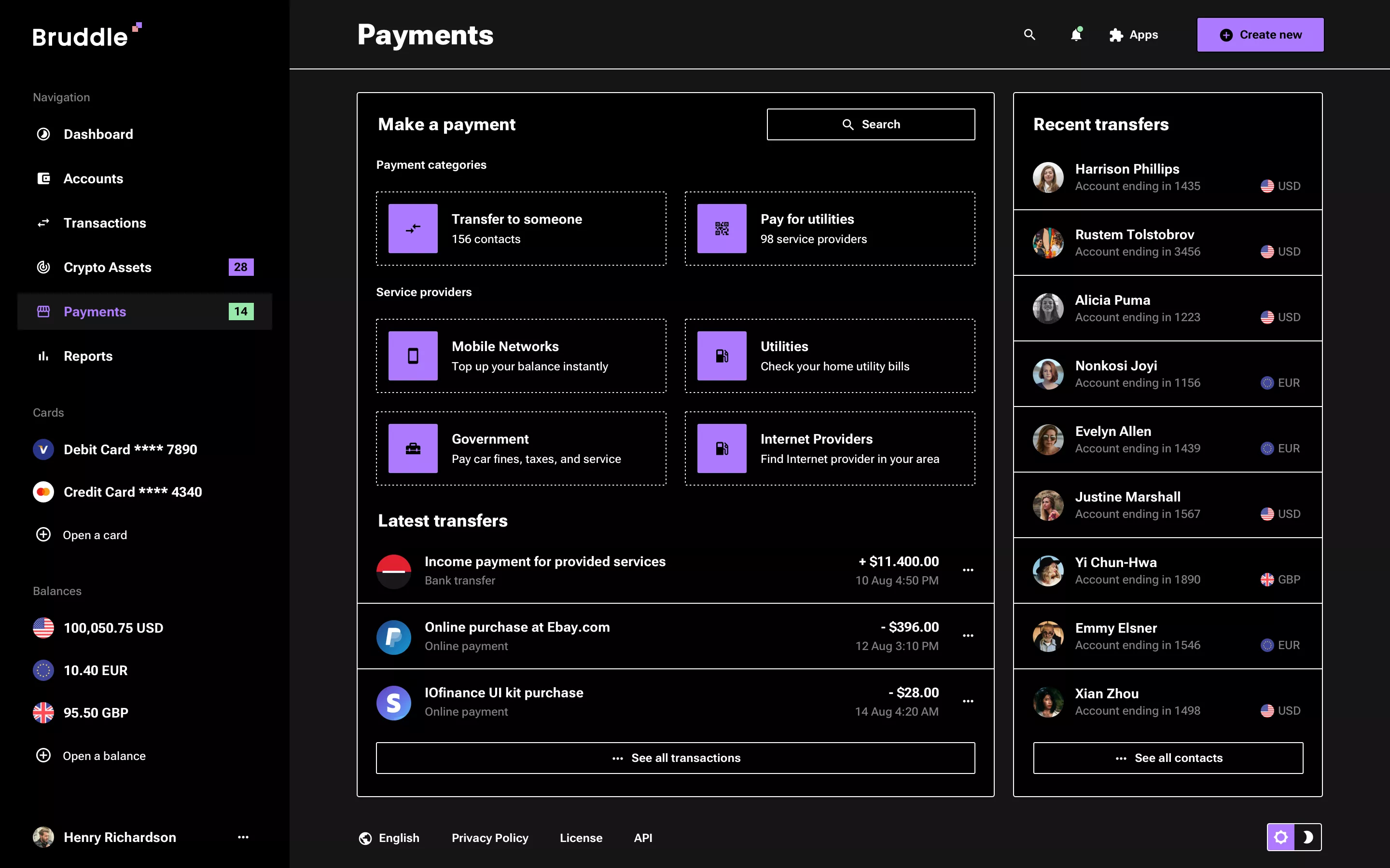 Neo-brutalism transactions list design