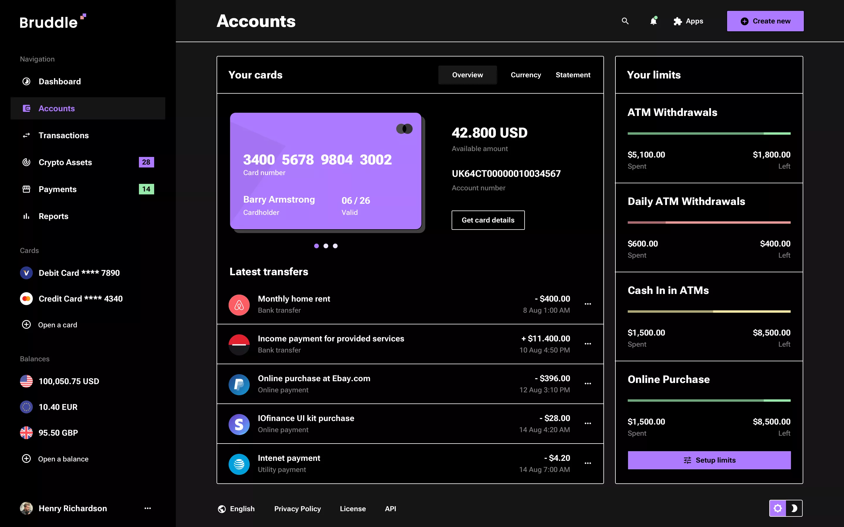 Neo-brutalism finance web app