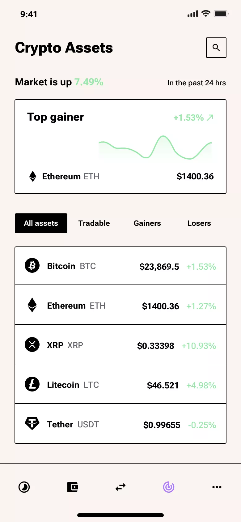 Neo-brutalism de-fi app design