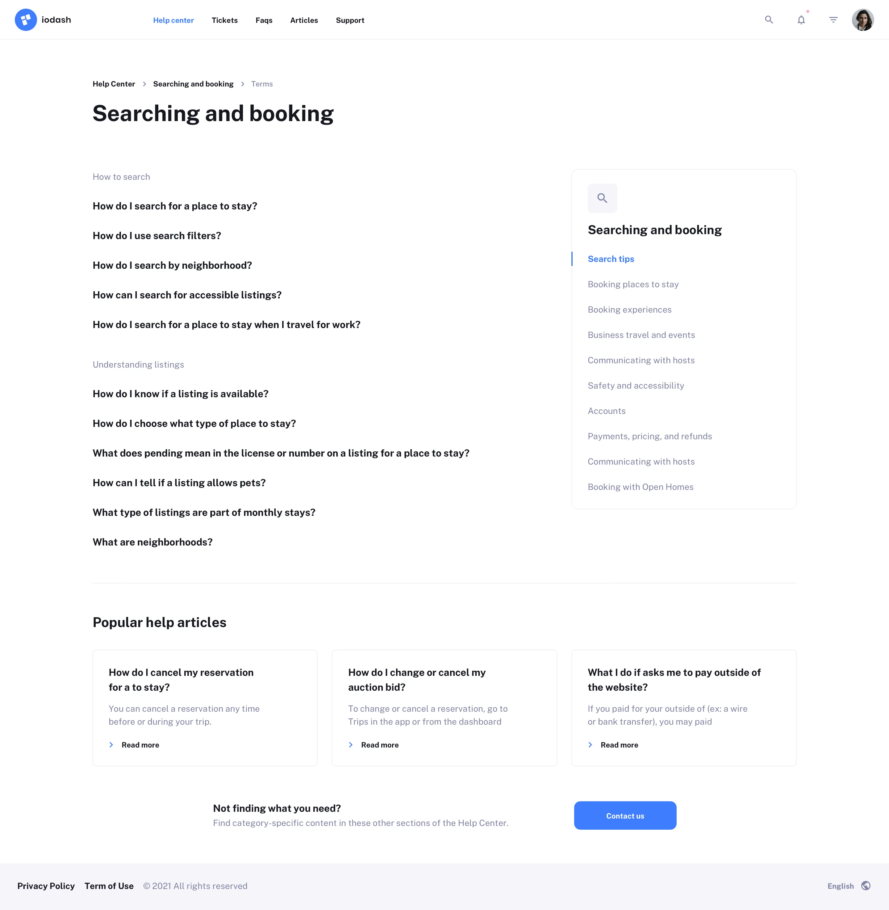 Help Center UI Design