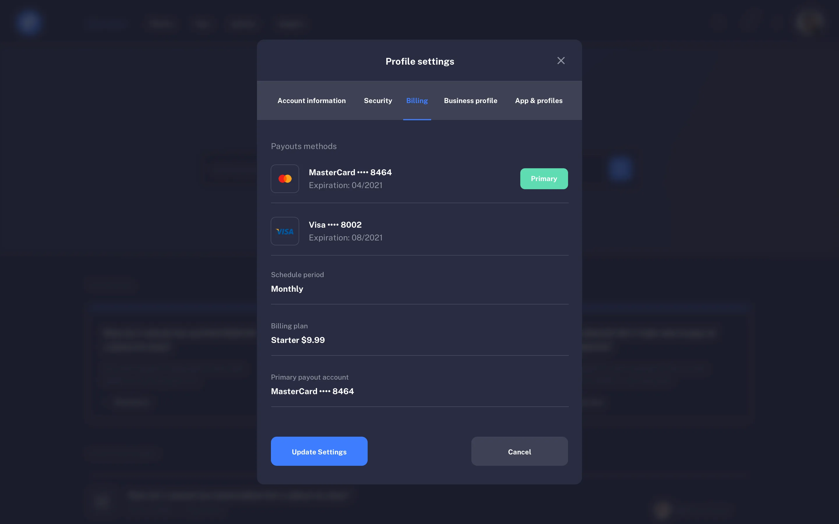 Profile Page UI Design