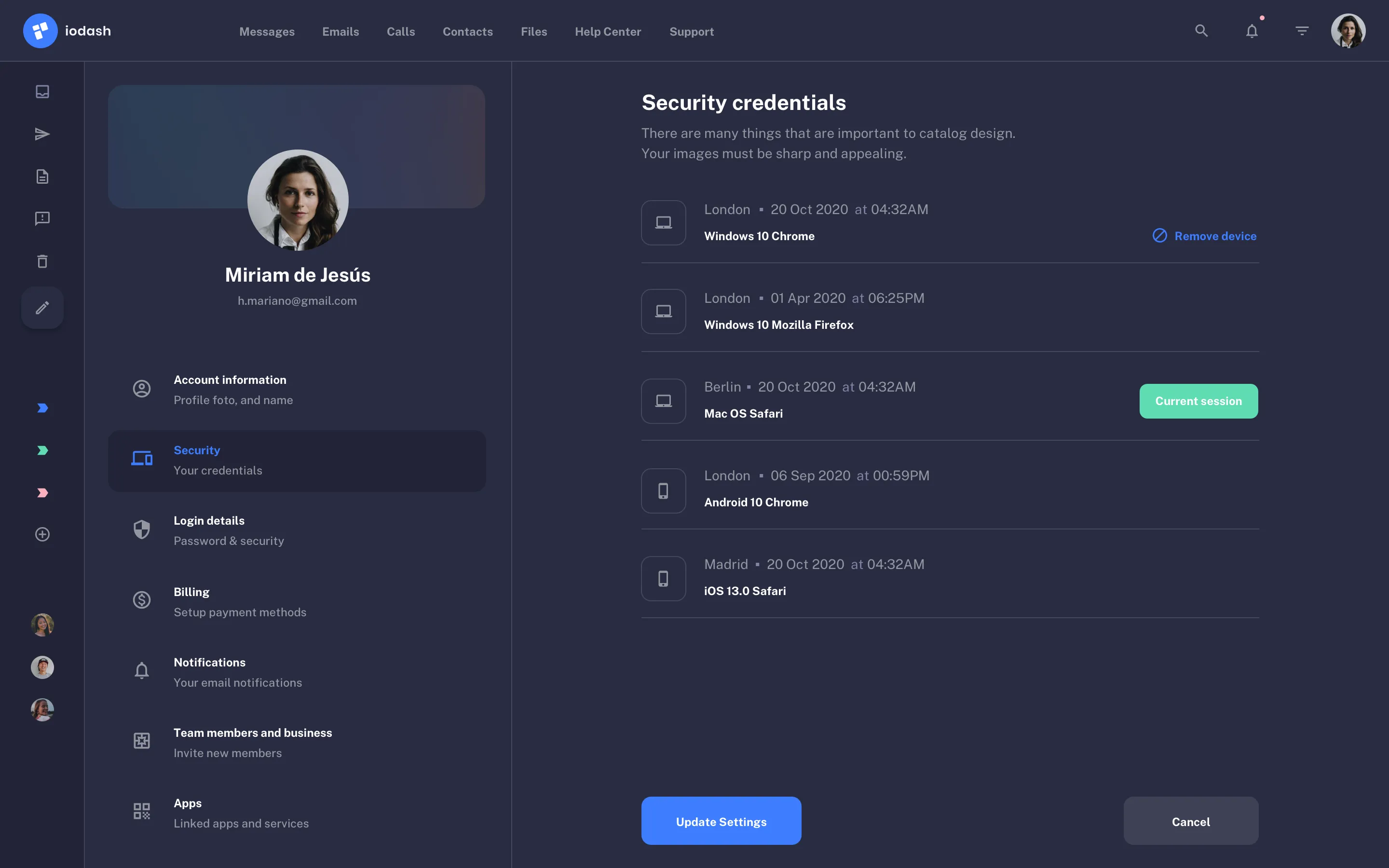 Profile Page UI Design