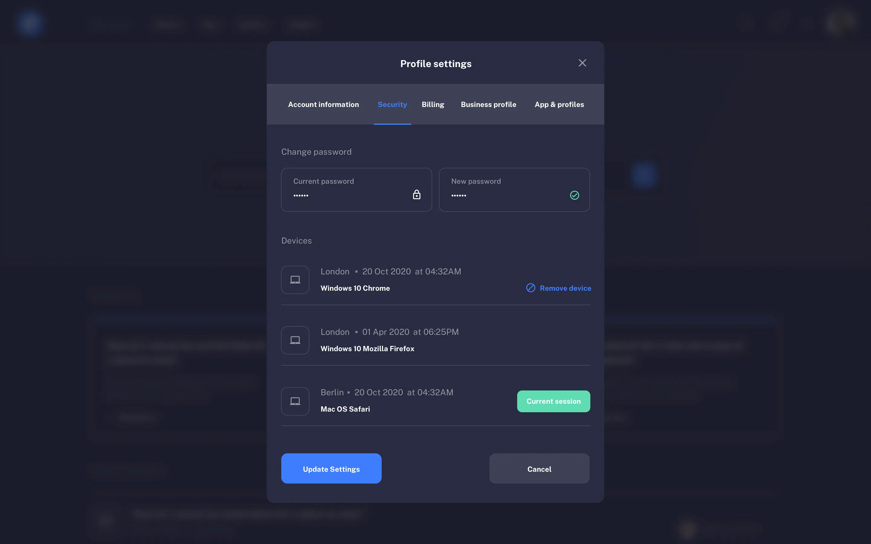 Profile Page UI Design