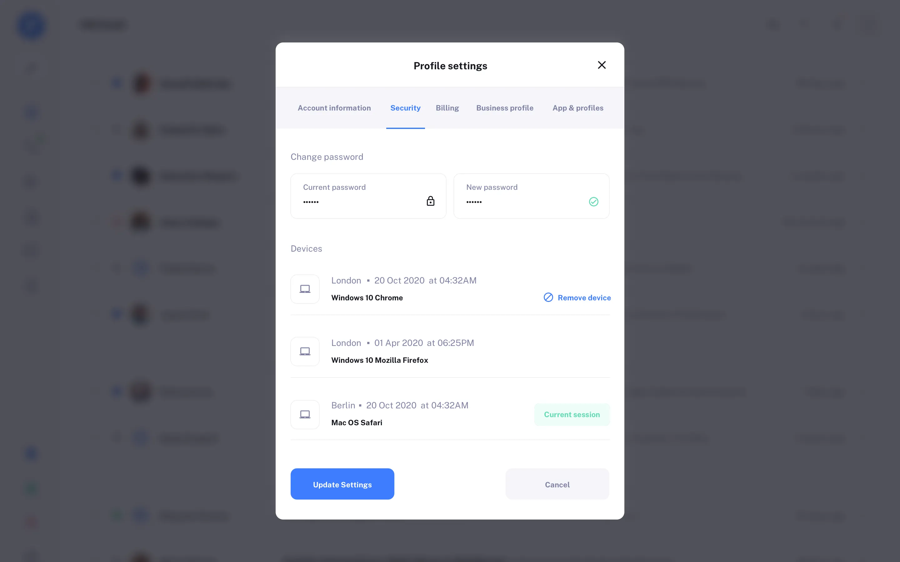 Profile Page UI Design