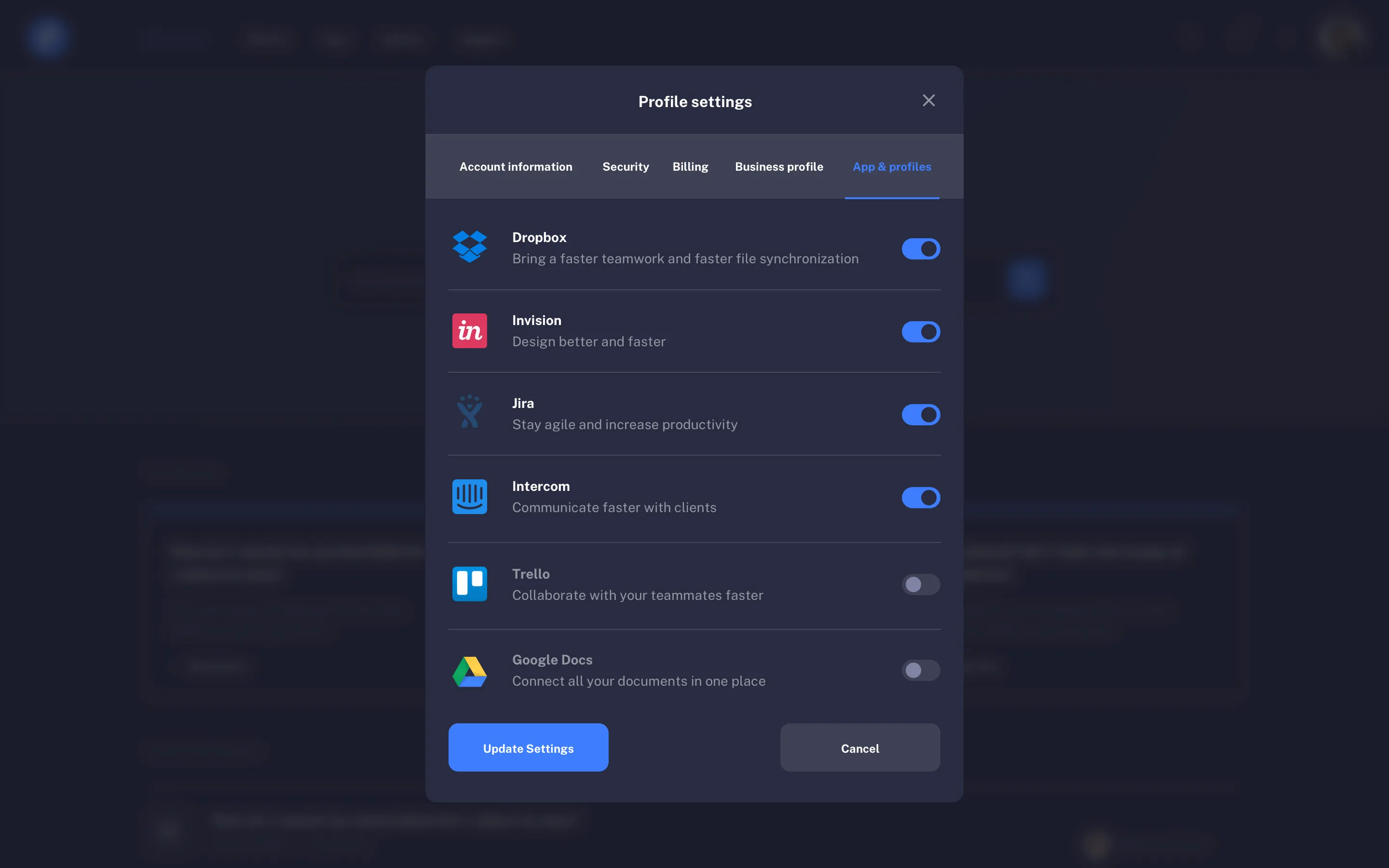 Profile Page UI Design