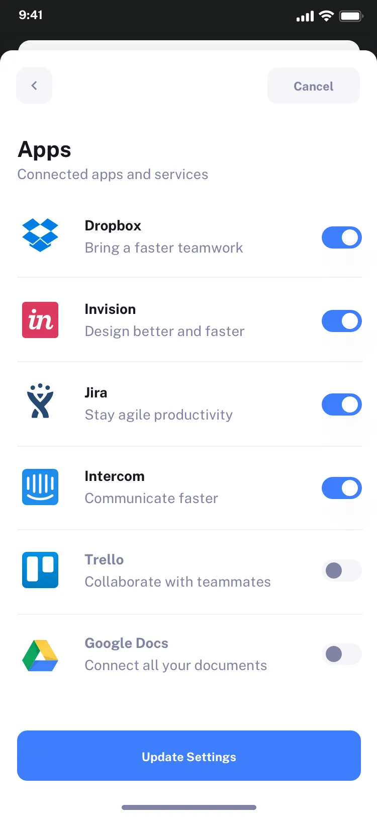 User profile mobile page design