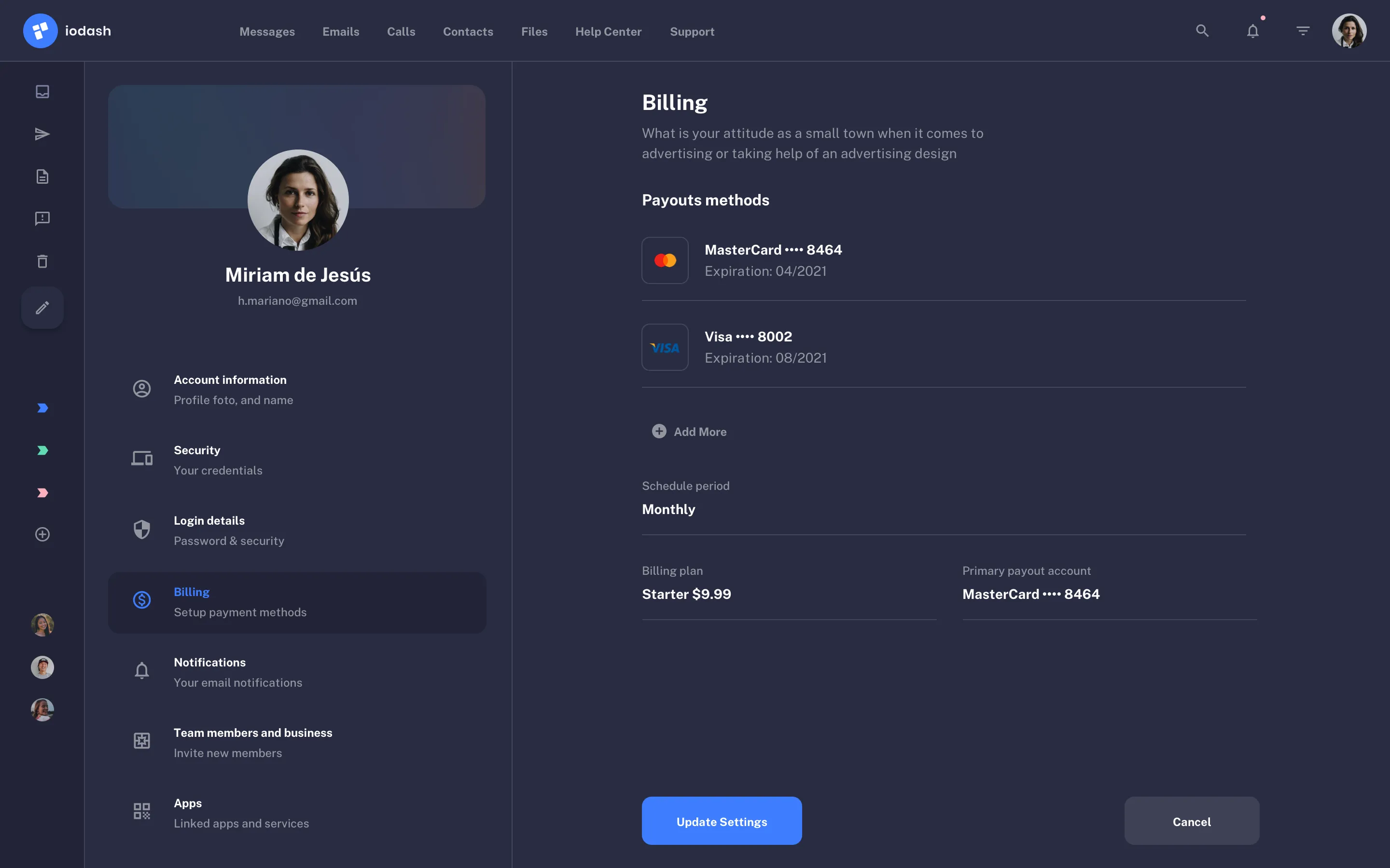 Profile Page UI Design