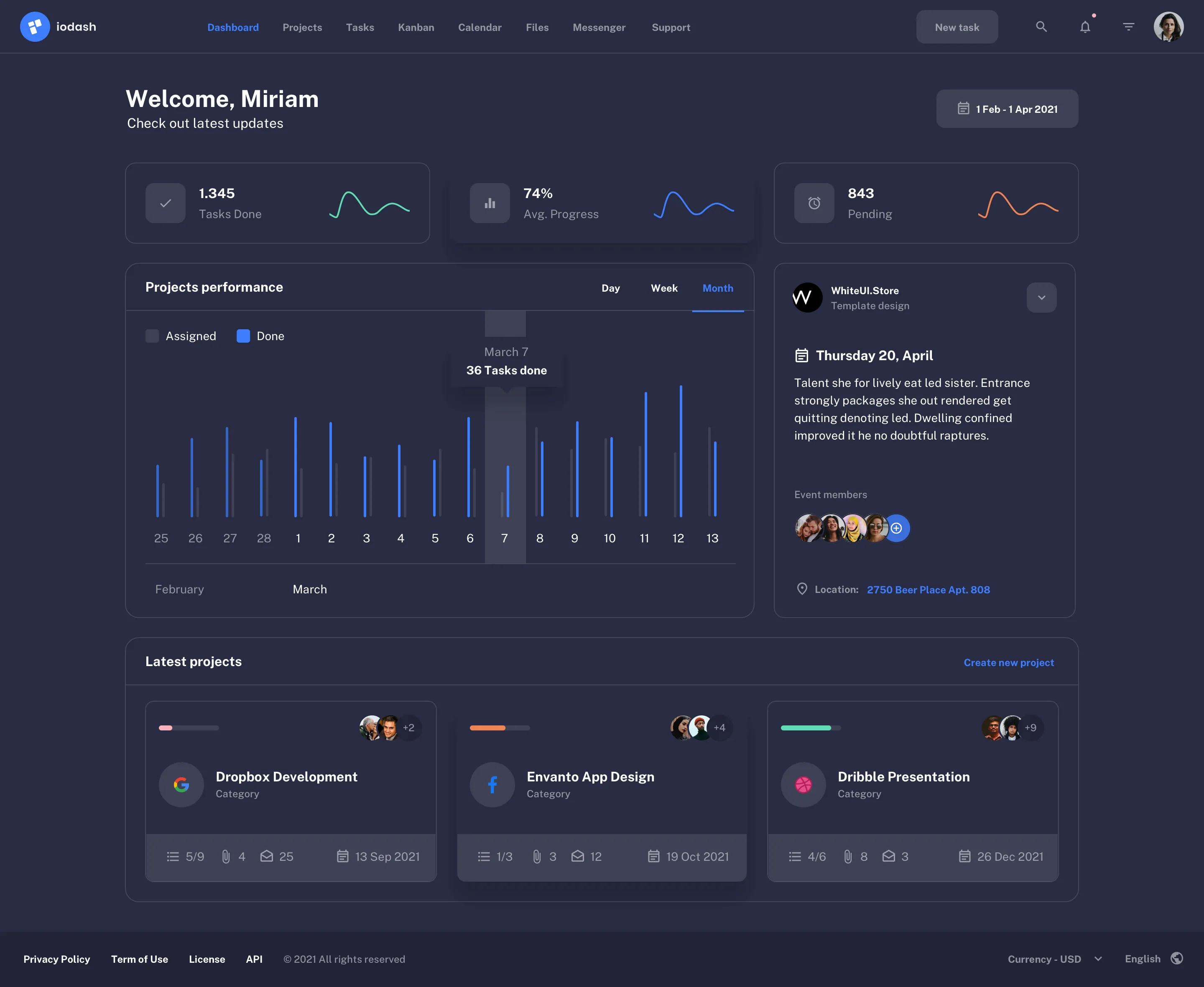 Admin page UI Design