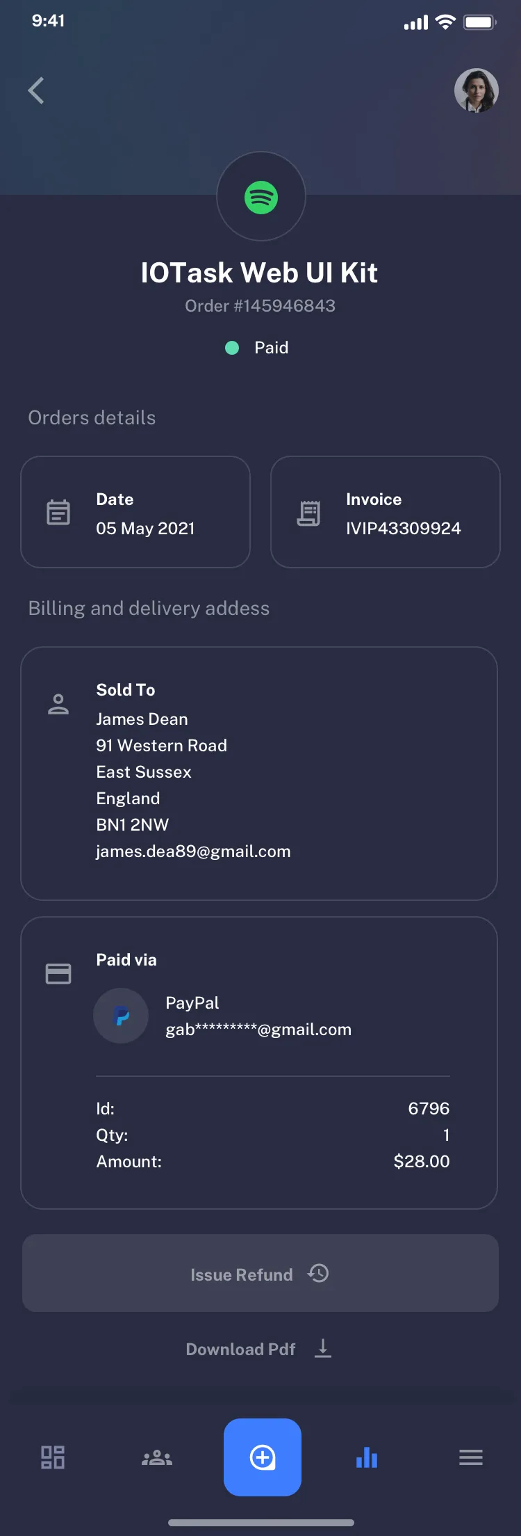 Mobile Sales List page