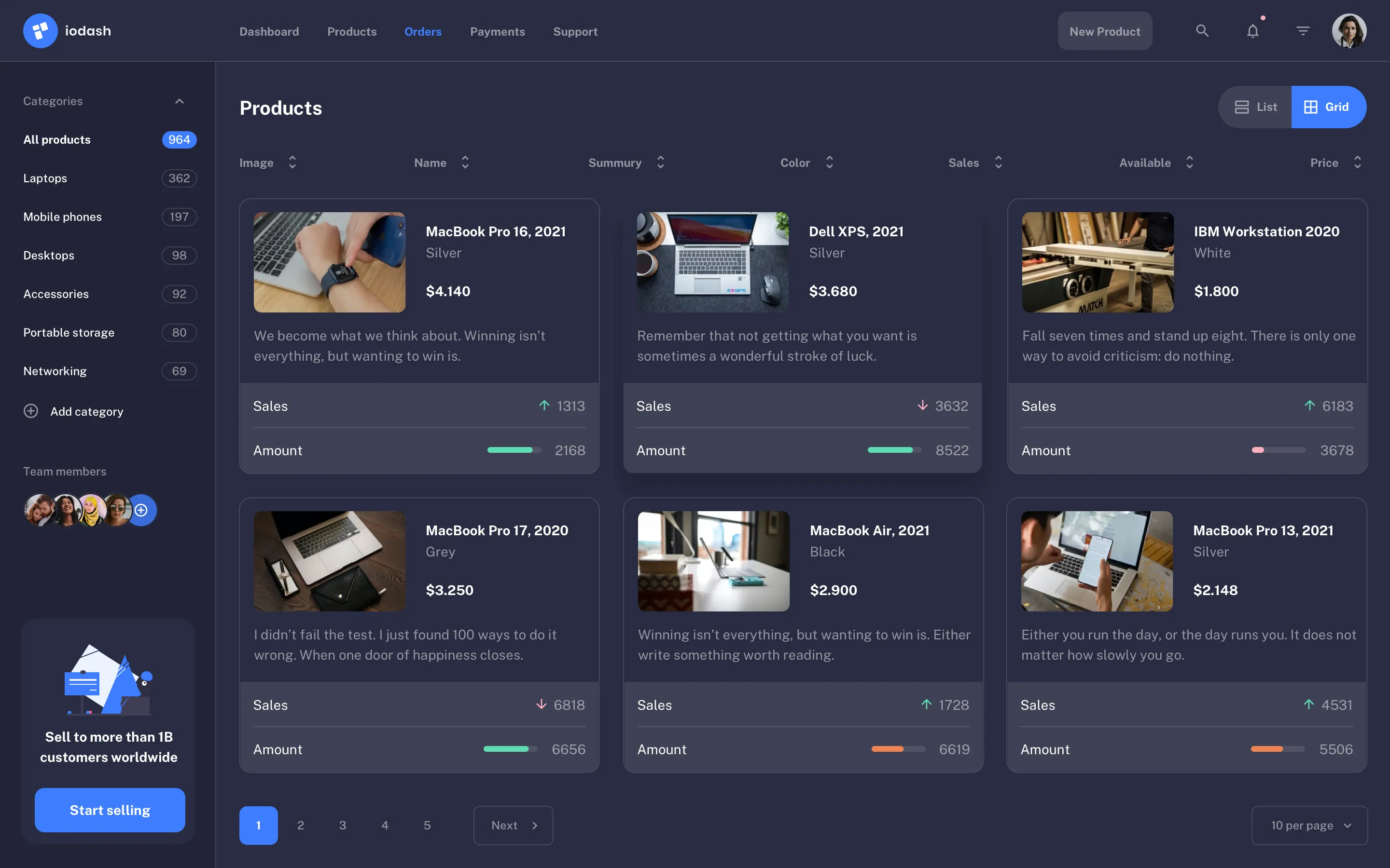 E-commerce app design