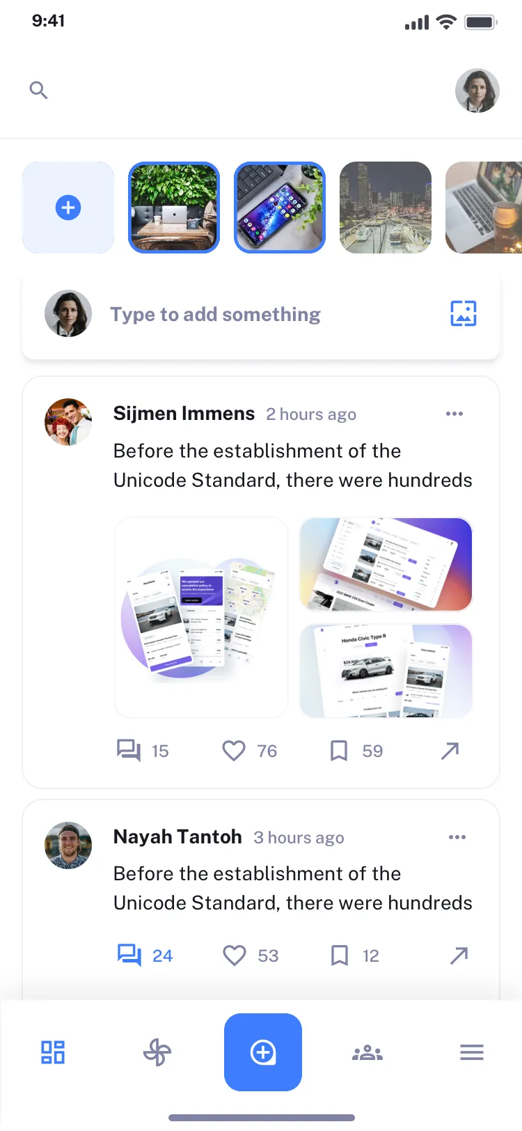Mobile Social Feed UI Design