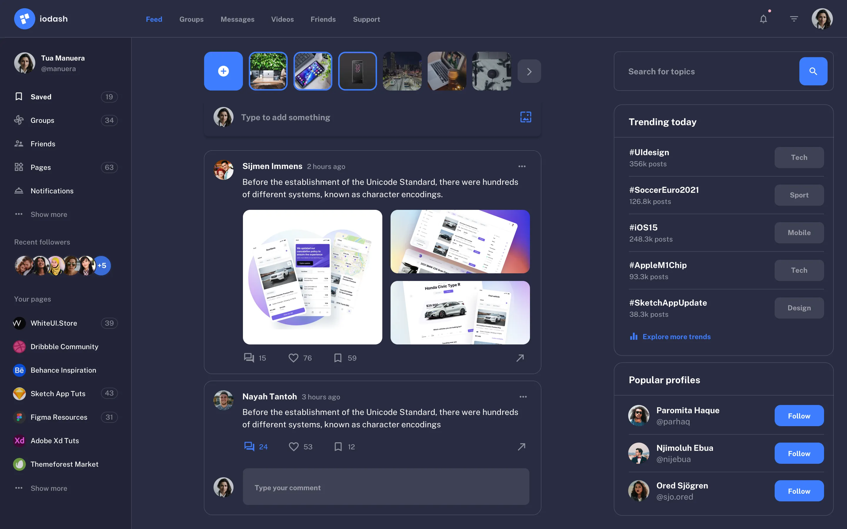 Web Social UI Design