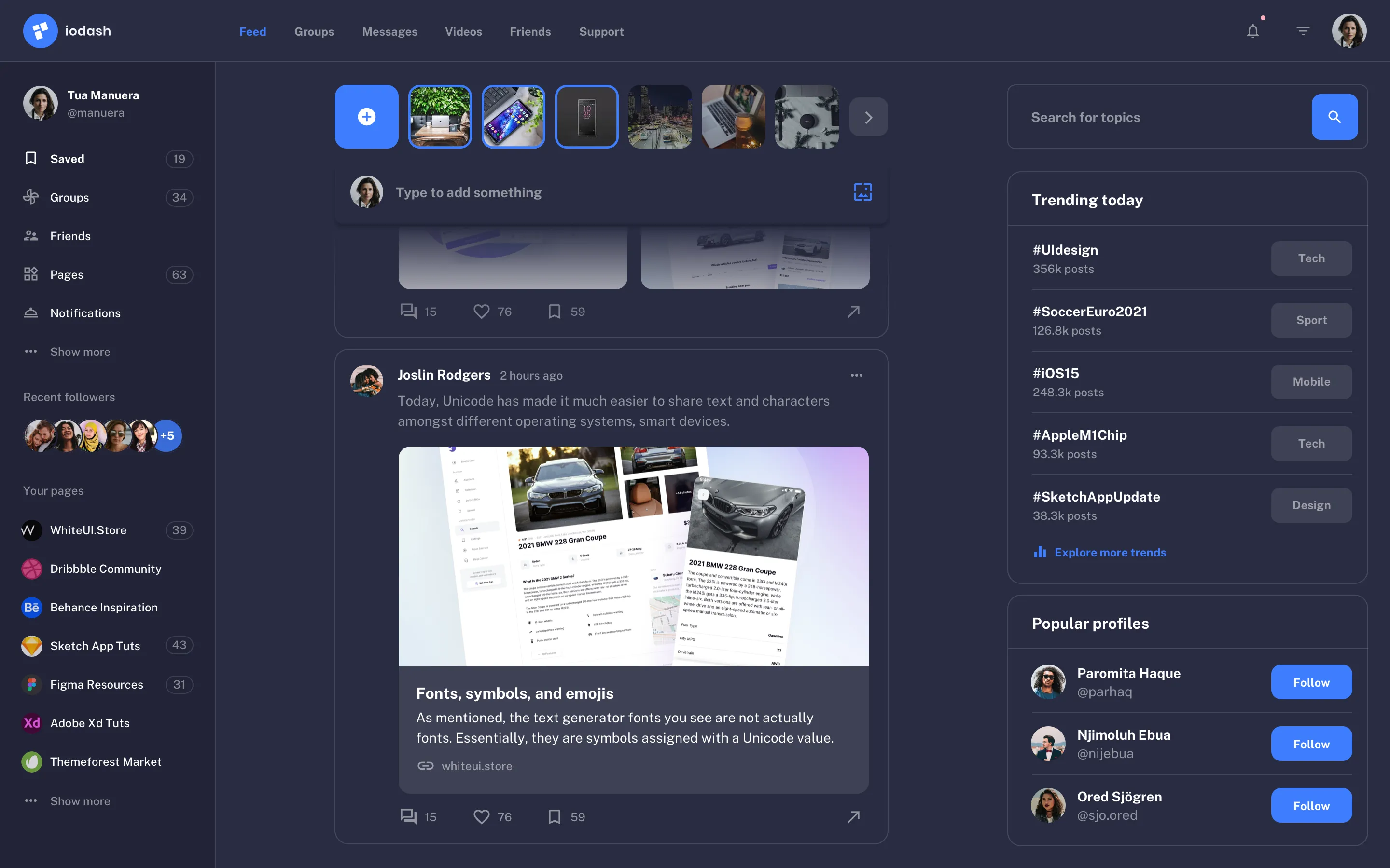 Web Social UI Design