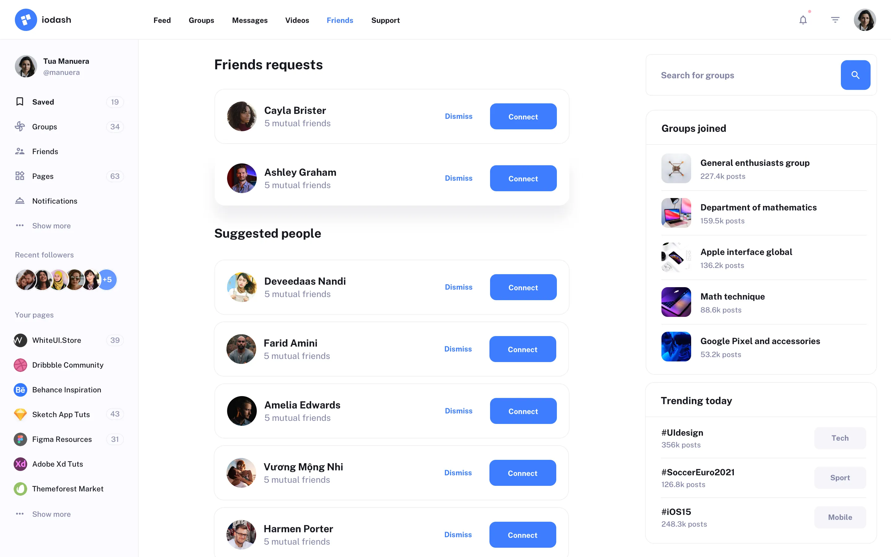 Social Updates Design