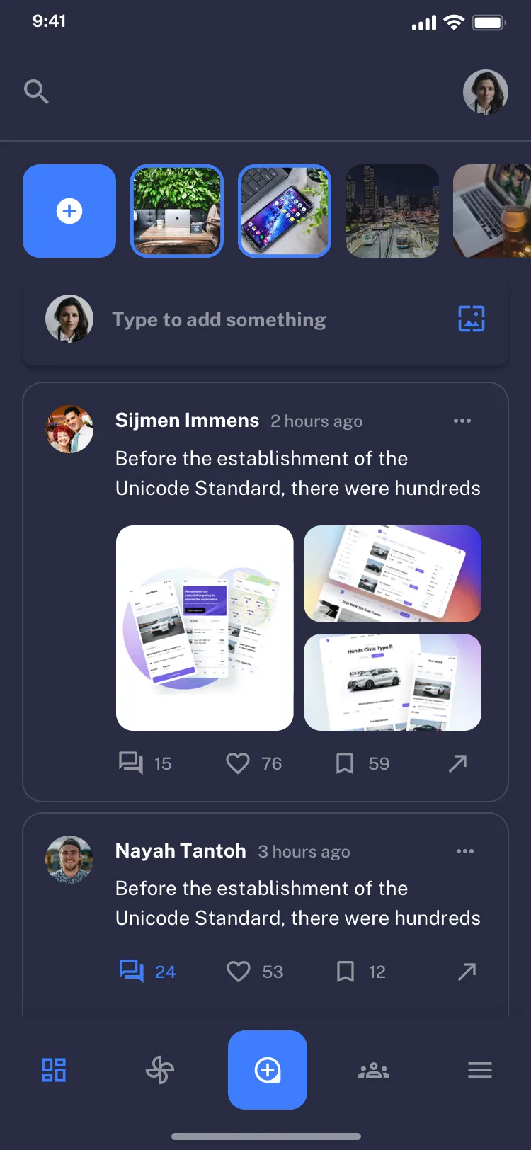 Mobile Social Feed Design