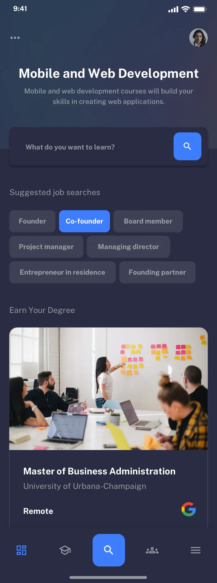 Mobile edu app design
