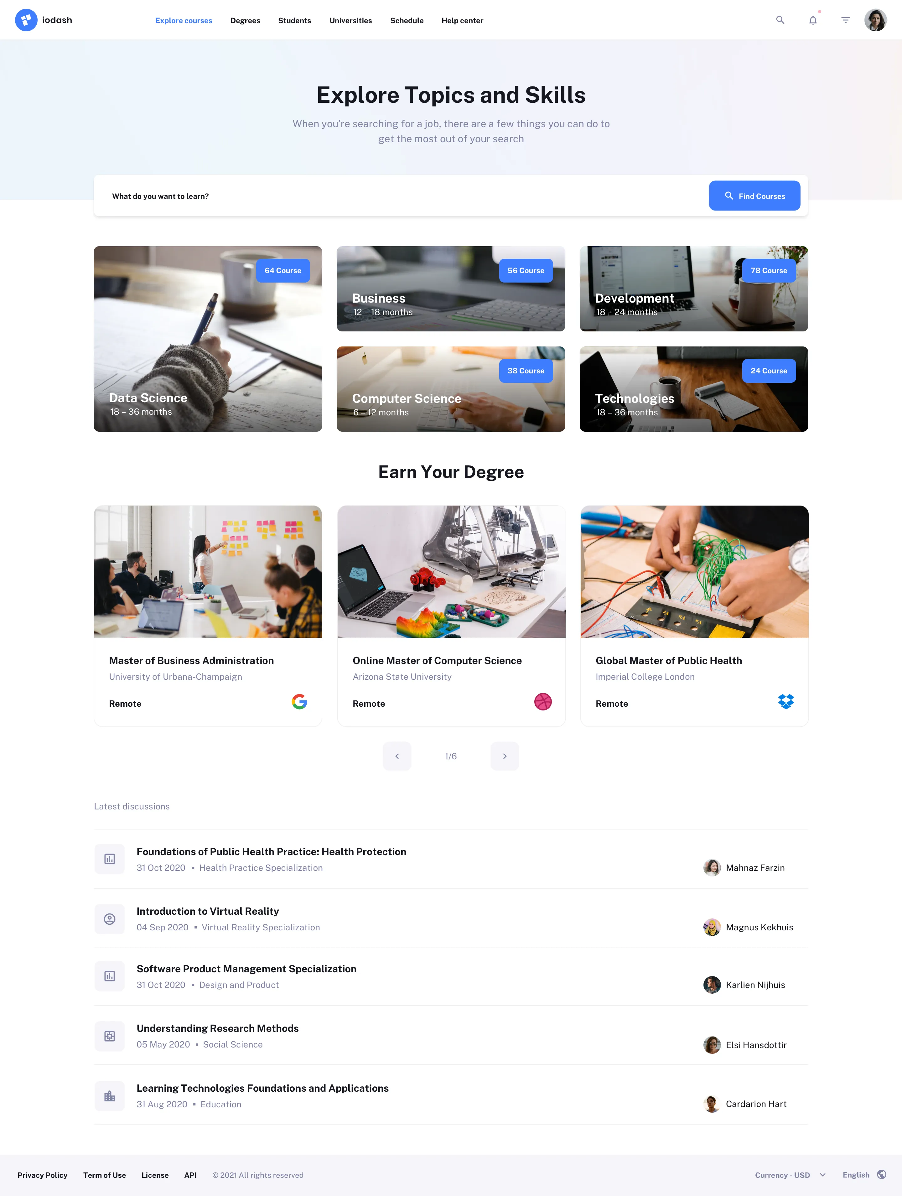 Education app design