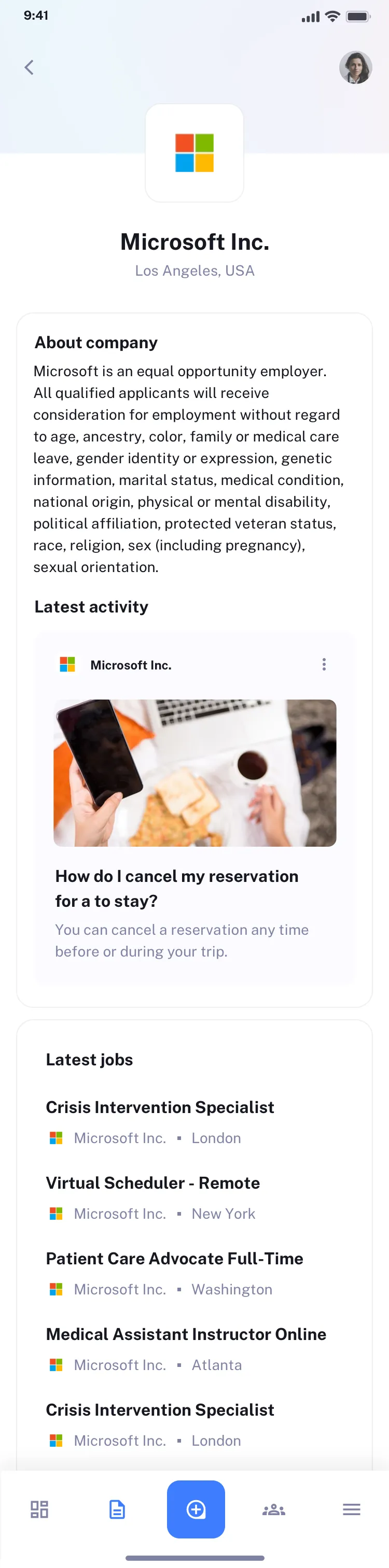 Mobile jobs finder app
