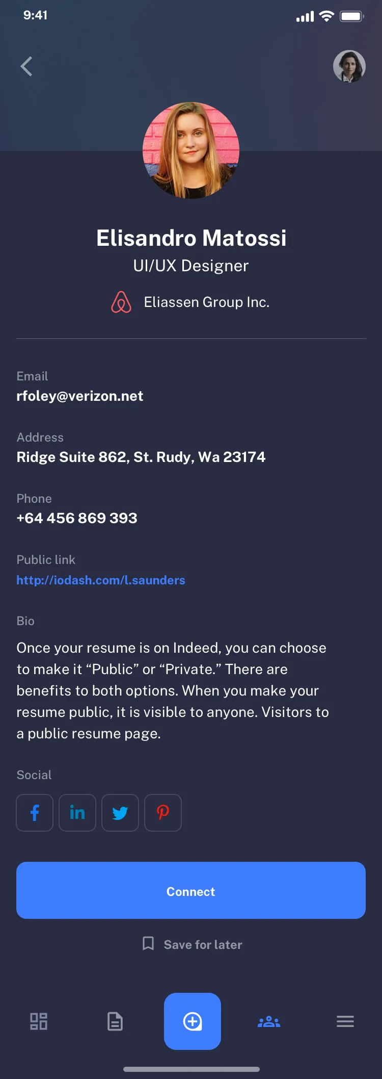 Mobile jobs finder UI design