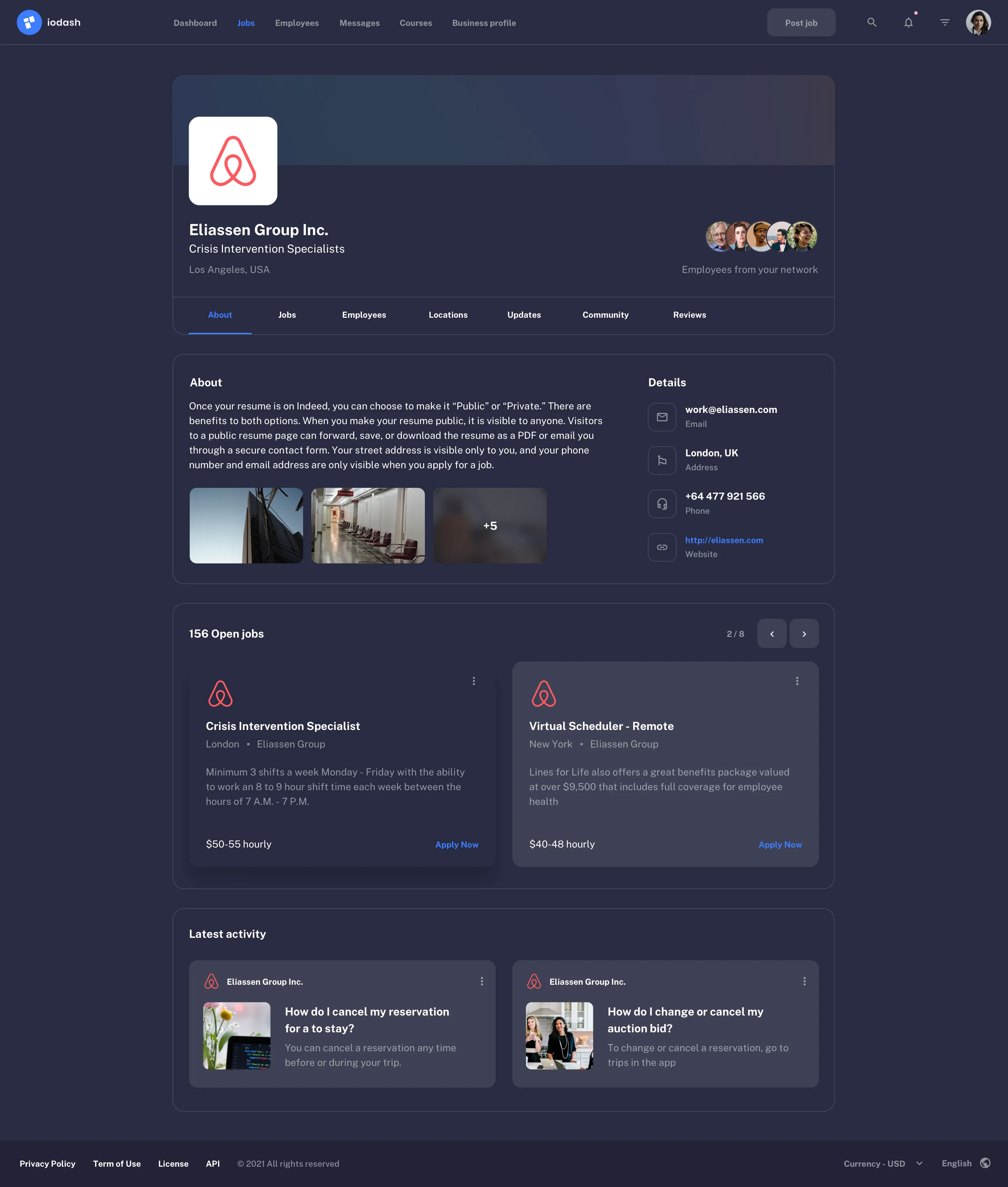 Find Job page design