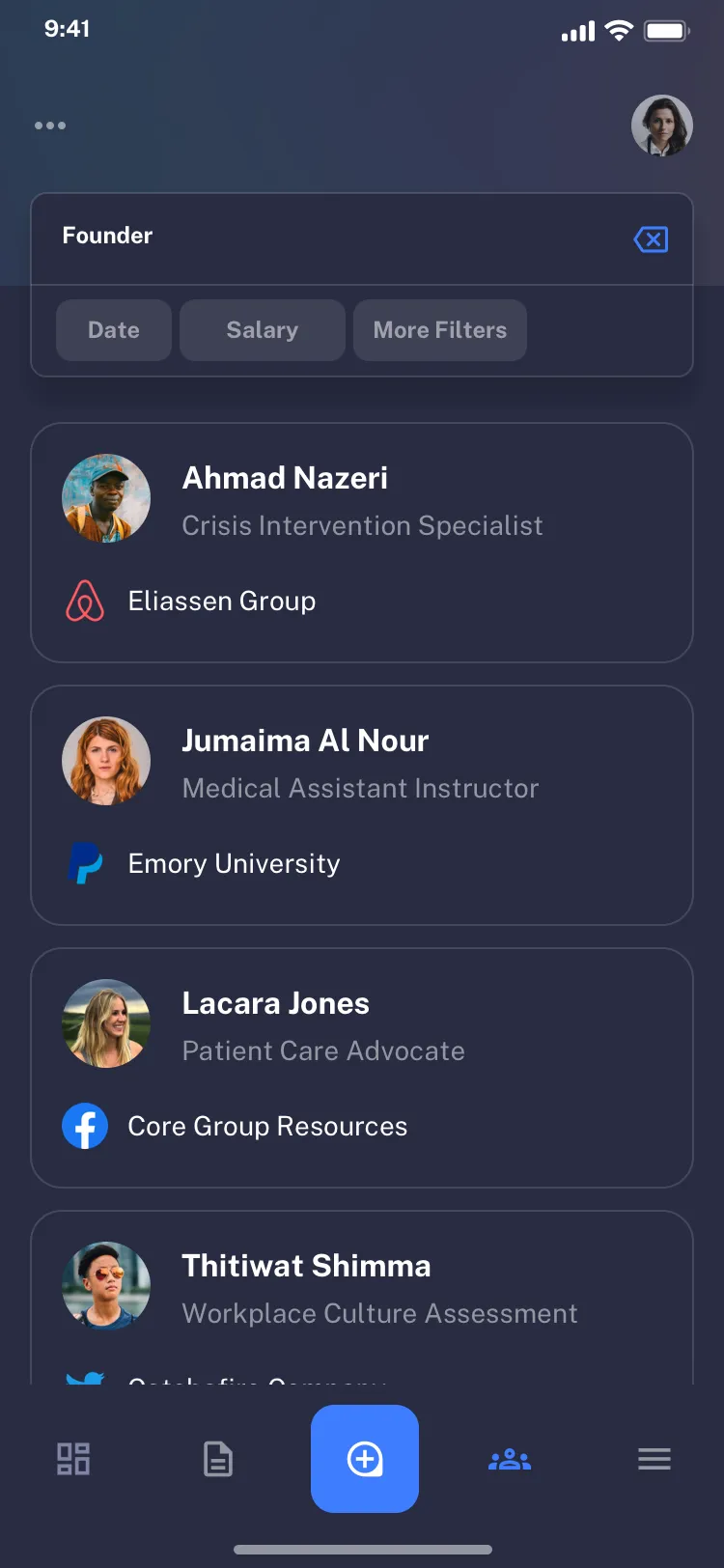 Mobile jobs finder UI design