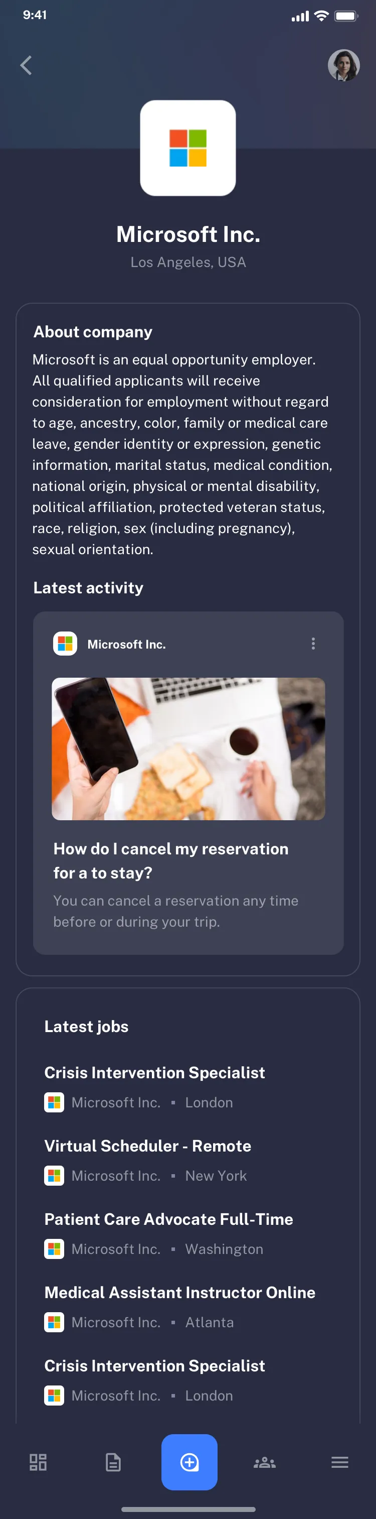 Mobile jobs finder UI design