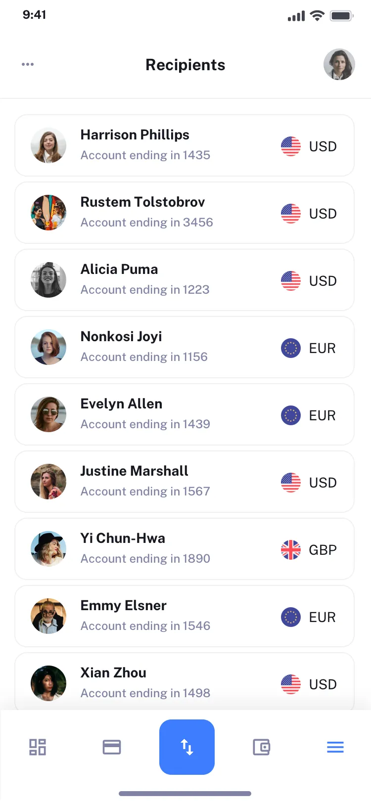 Mobile banking app design