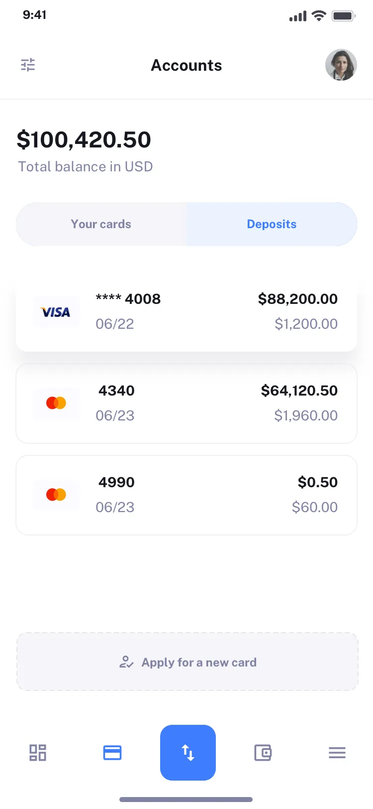 Transactions list design