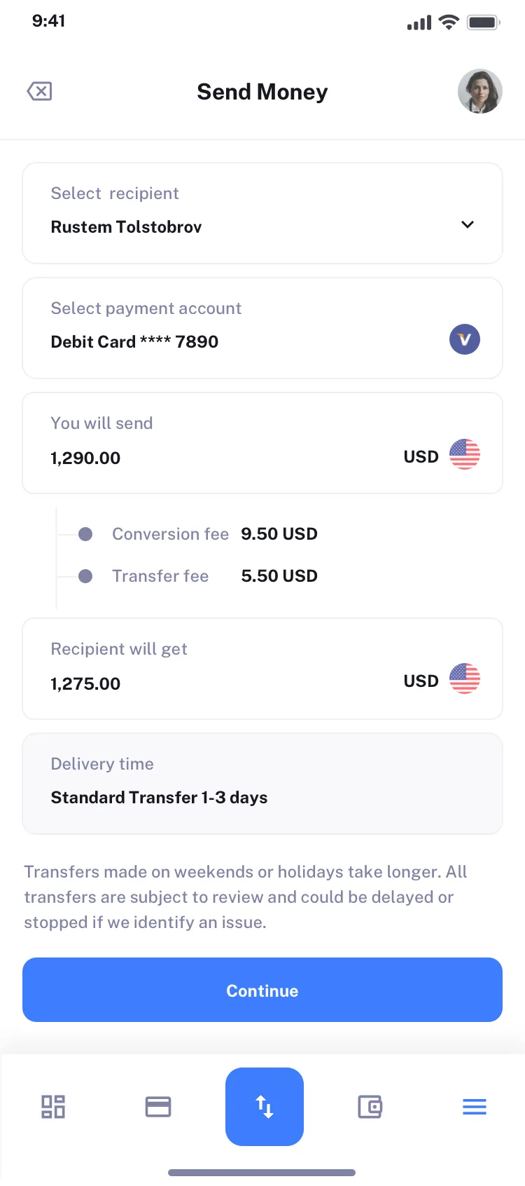 Mobile banking app design