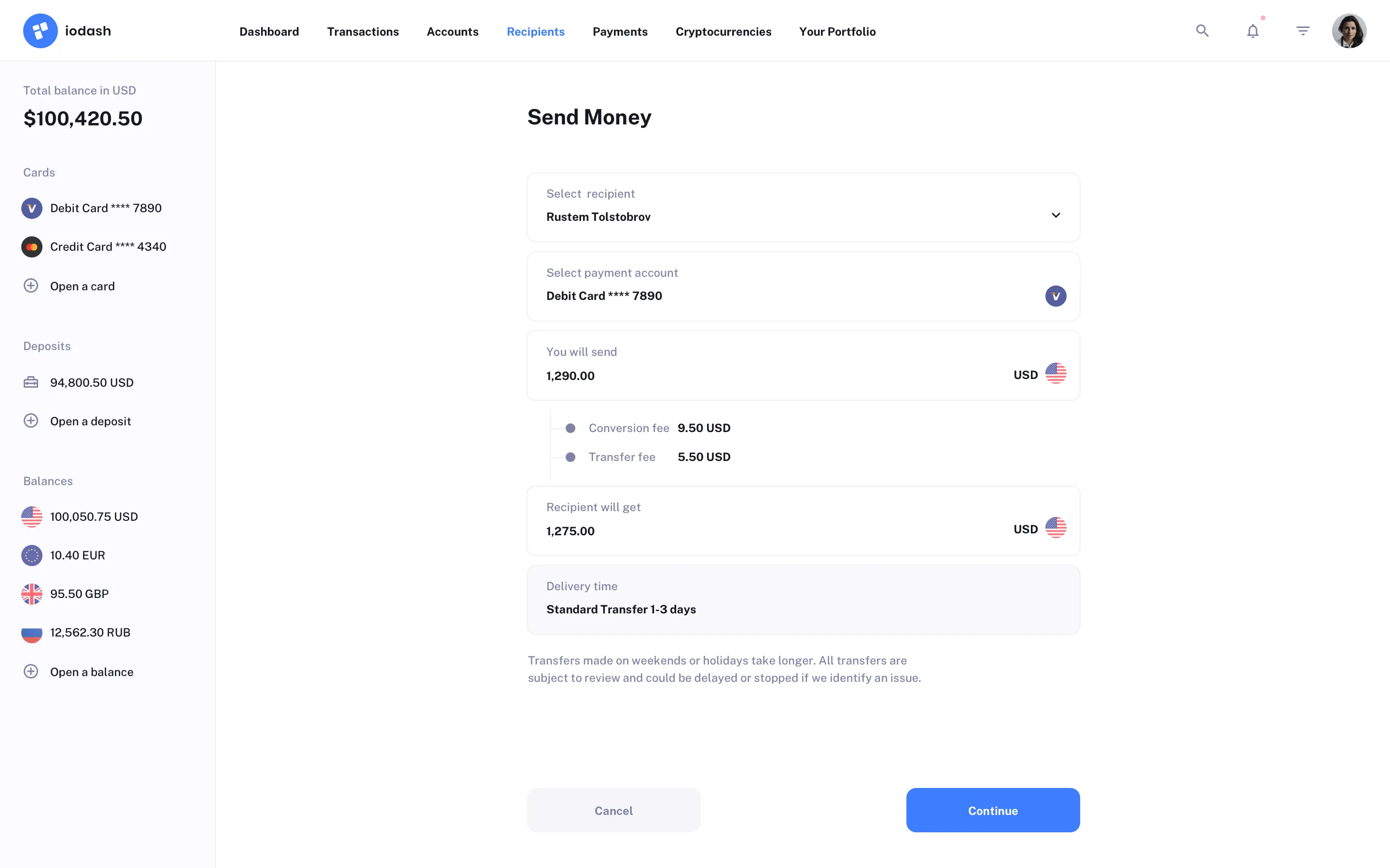 Finance Web App Design